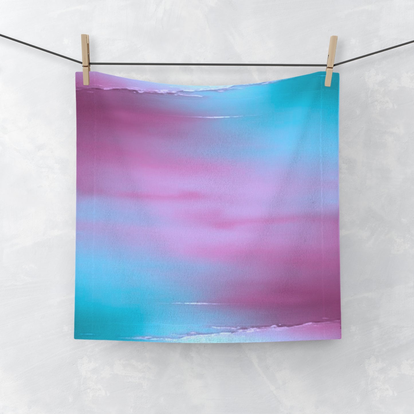 Wine Sea Blue Fog Face Towel, 13" x 13"
