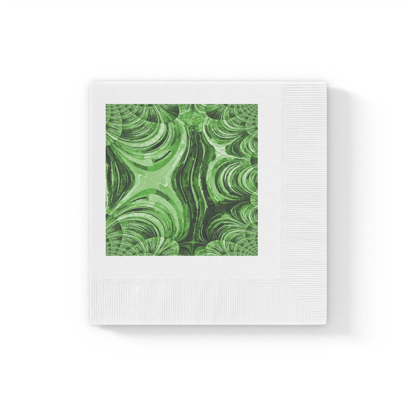 Uzi Spiral Mint Pastel White Coined Napkins, 4.8" x 4.8"