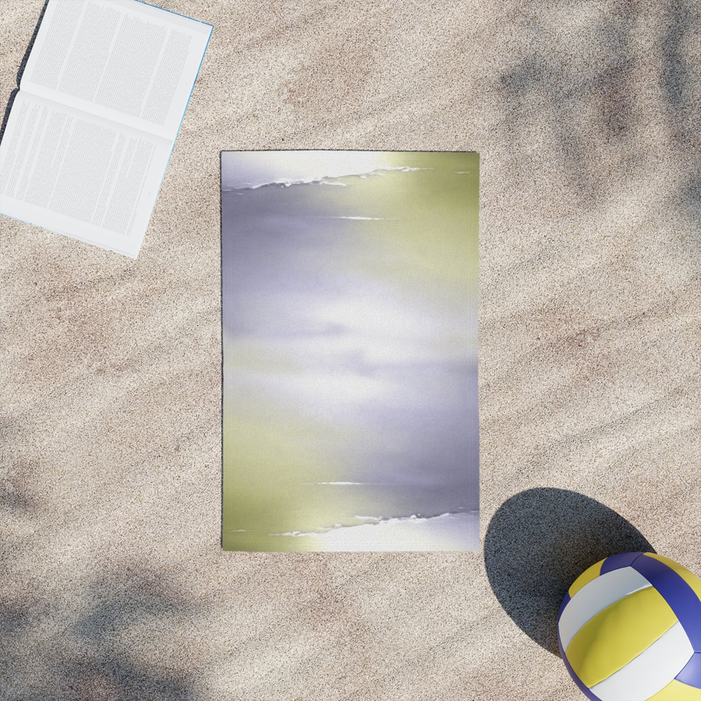 Lavender Sea Golden Fog Beach Towel, 18" x 27"