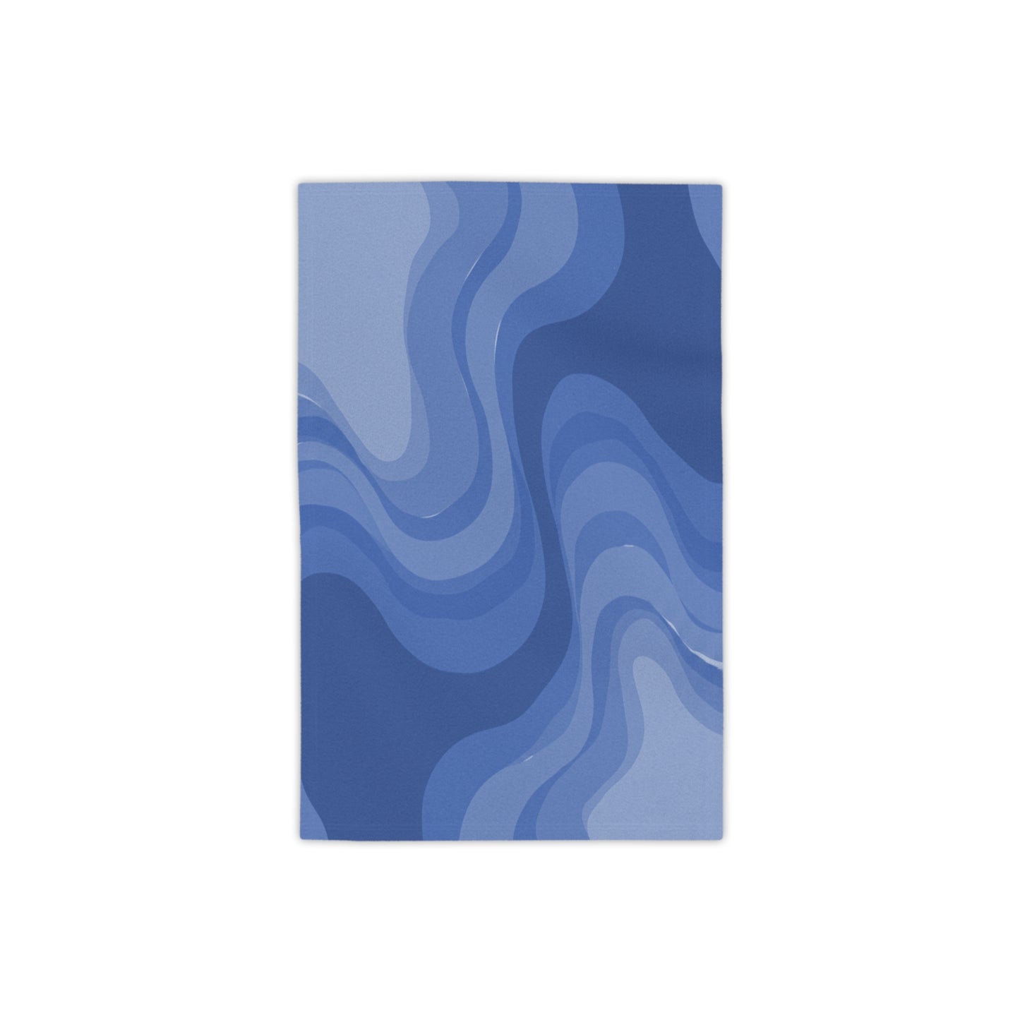 Deep Blue Wavey Beach Towel, 18" x 27"