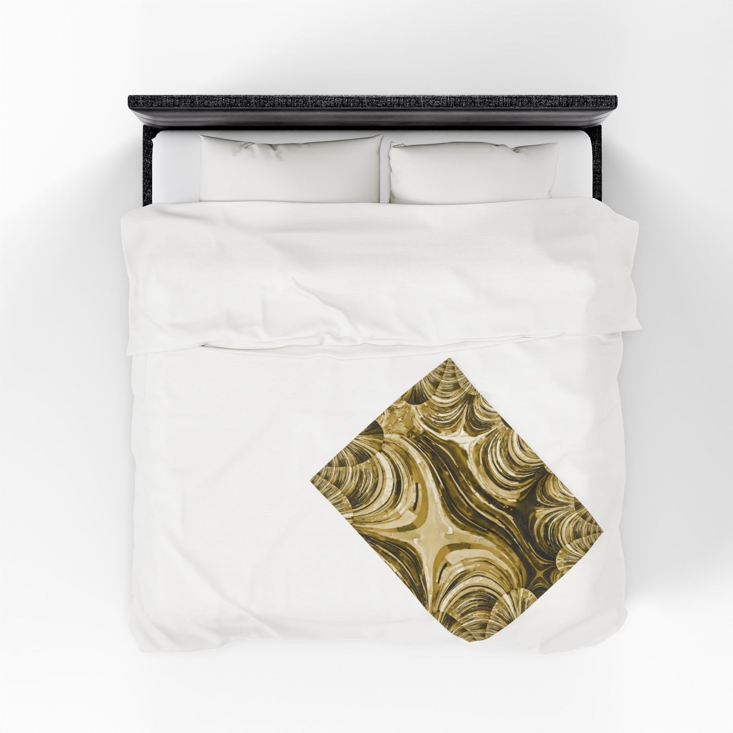 Uzi Spiral Light Brown Velveteen Plush Blanket, 30" x 40"