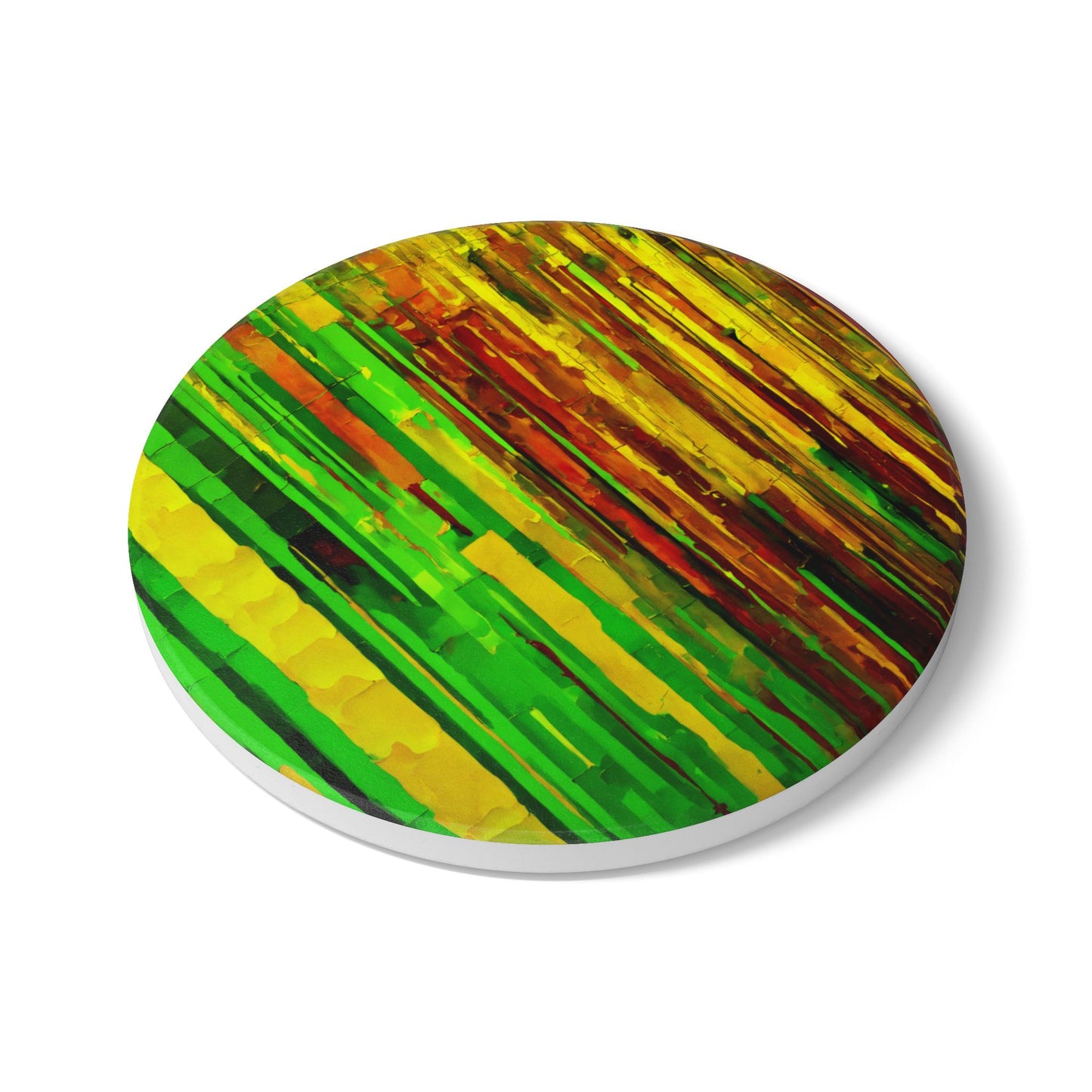 Striped Beta 4" x 4" Round Ceramic Coaster