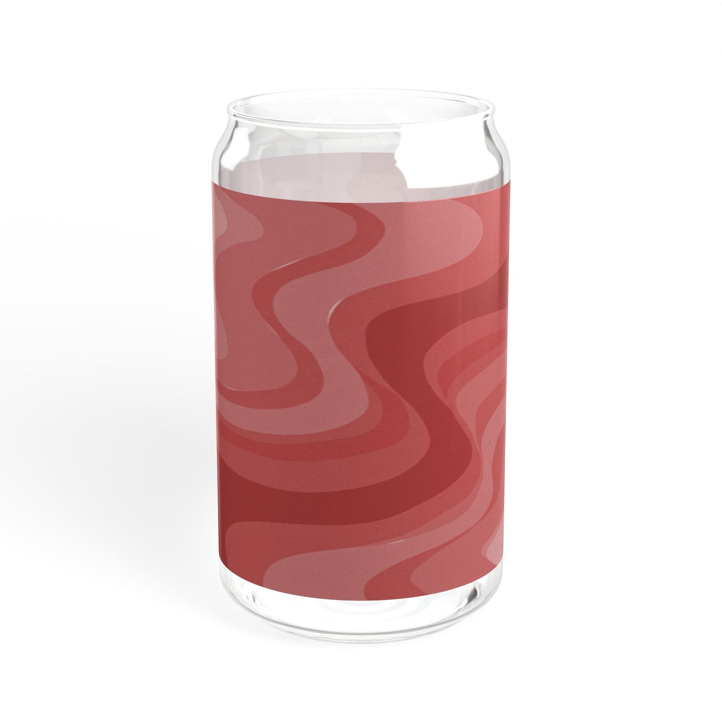 Power Red Wavey Sipper Glass, 16oz