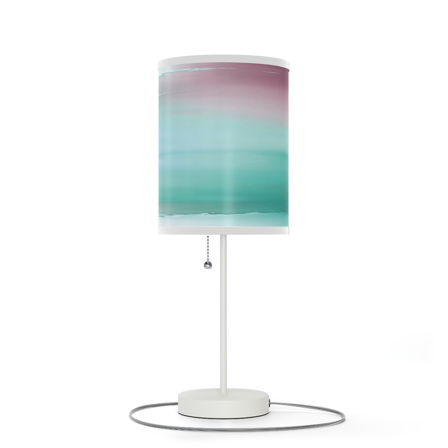 Green Sea Lavender Fog Table Lamp on a White or Silver Stand, US|CA plug