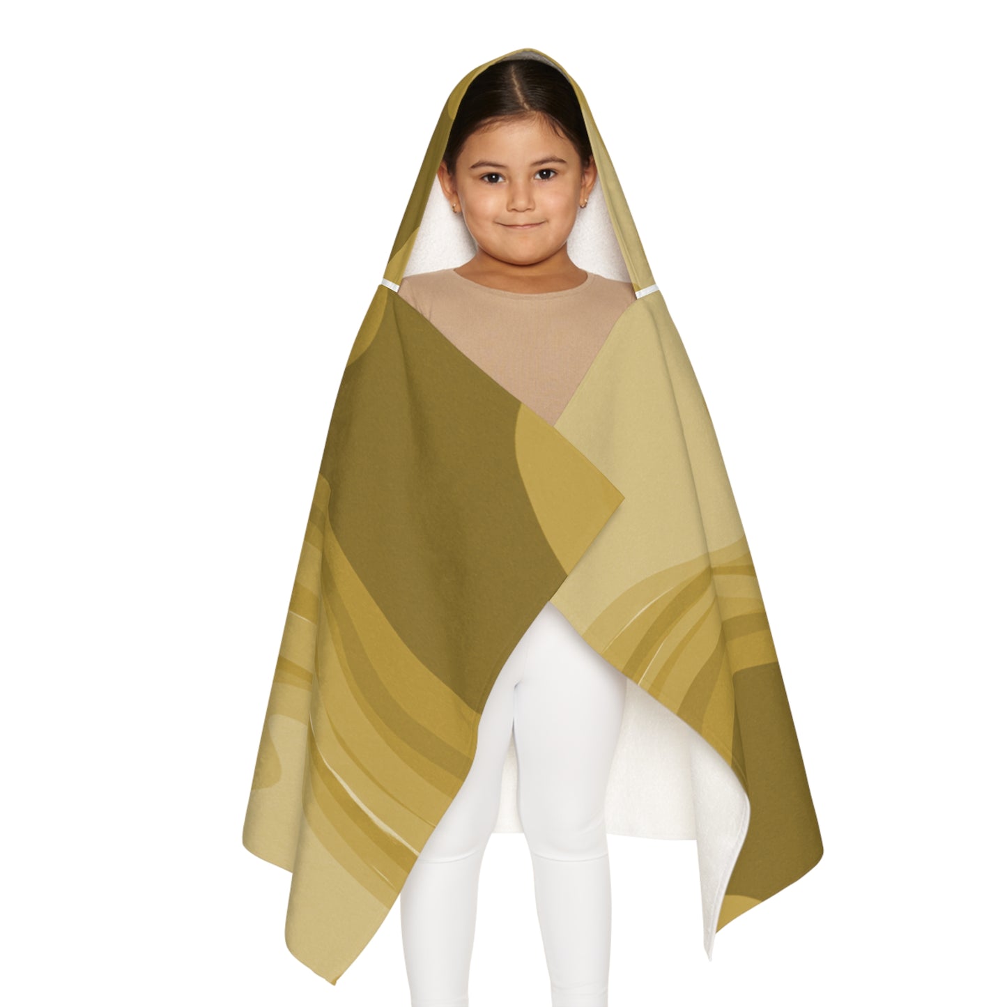 Brown Wavey Youth Hooded Towel, 24" x 48"