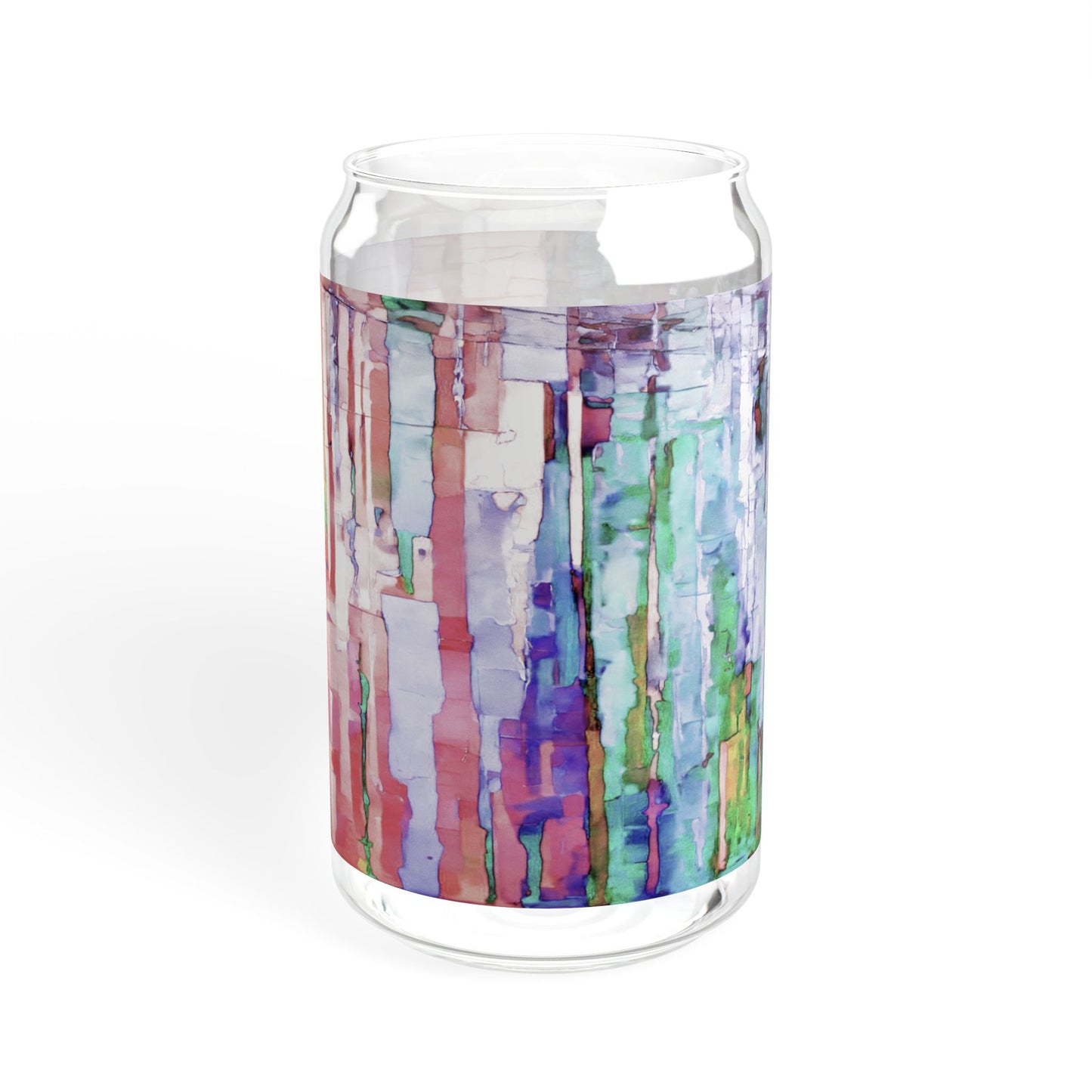 Striped Pastels Sipper Glass, 16oz