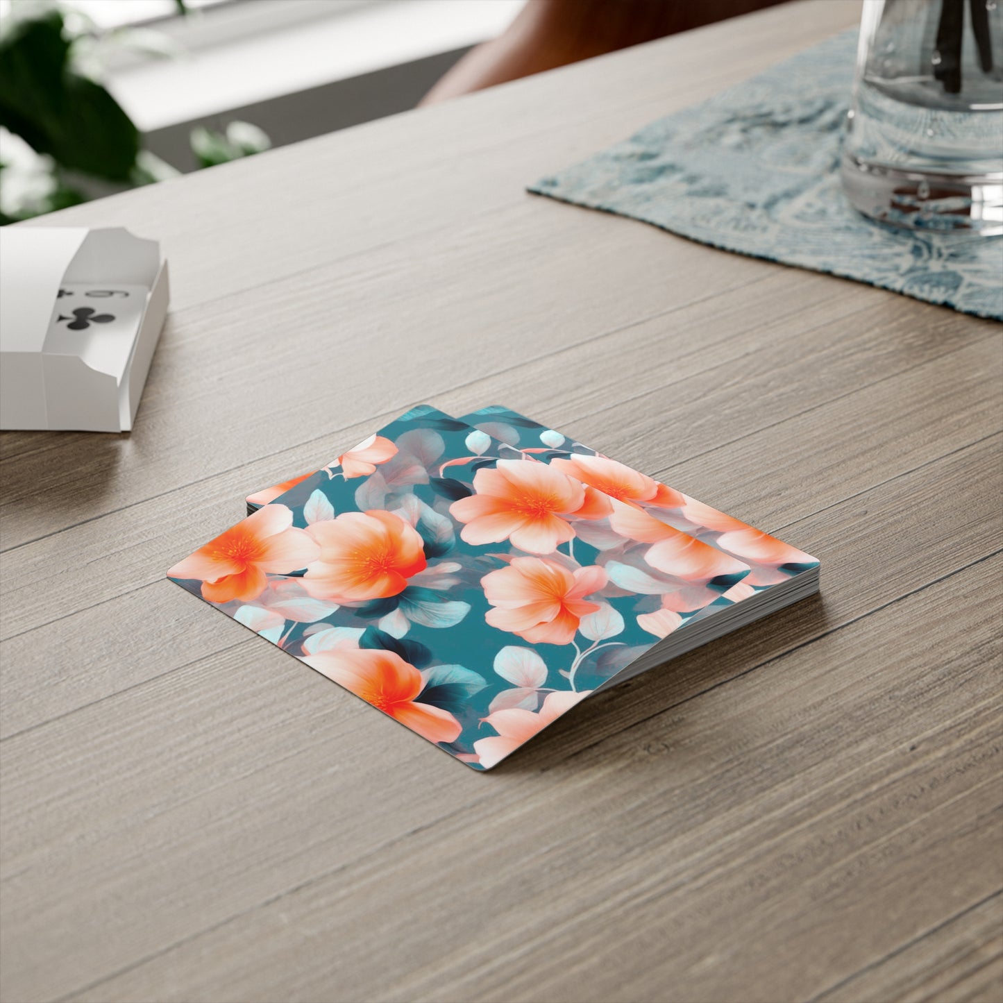 Orange Blossom Floral Bunch Poker Cards