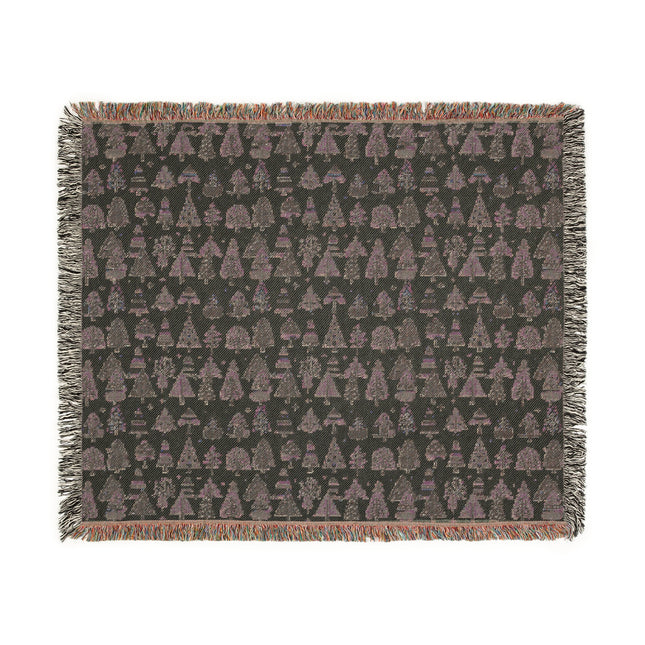 Mini Vintage Green Trees Woven Blanket, 60" x 50"