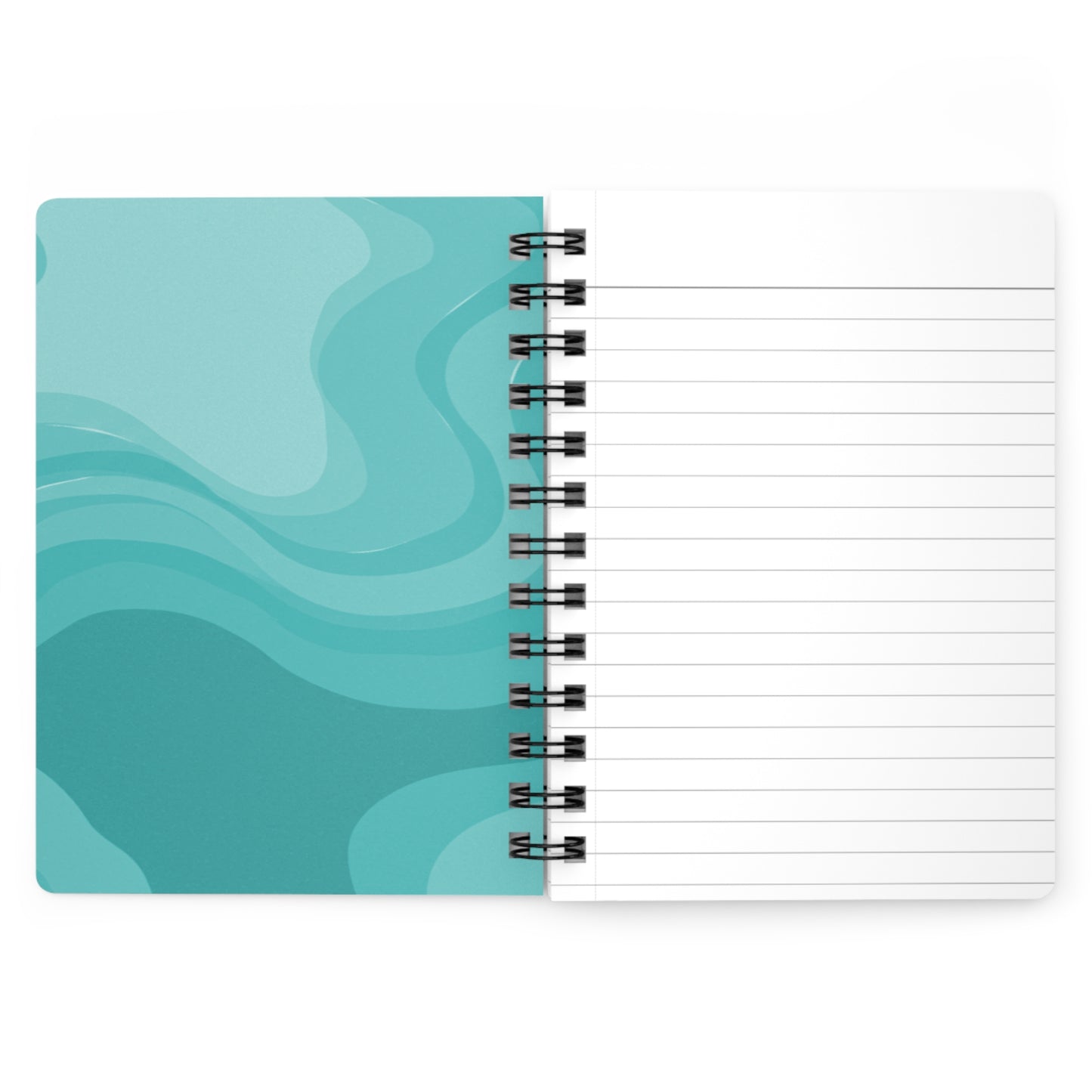 Tif Green Wavey Spiral Bound Journal, 5" x 7" 150 pages