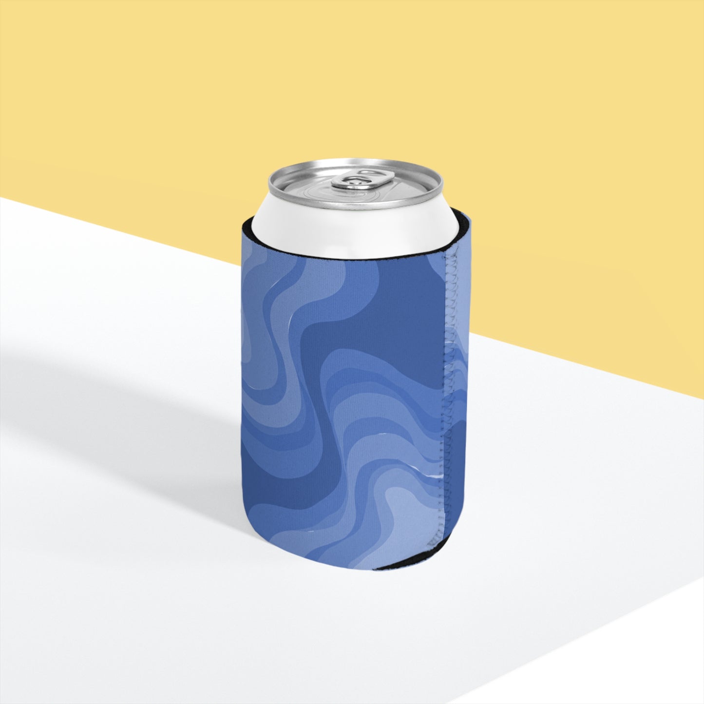 Deep Blue Wavey 12 oz Can Cooler Sleeve