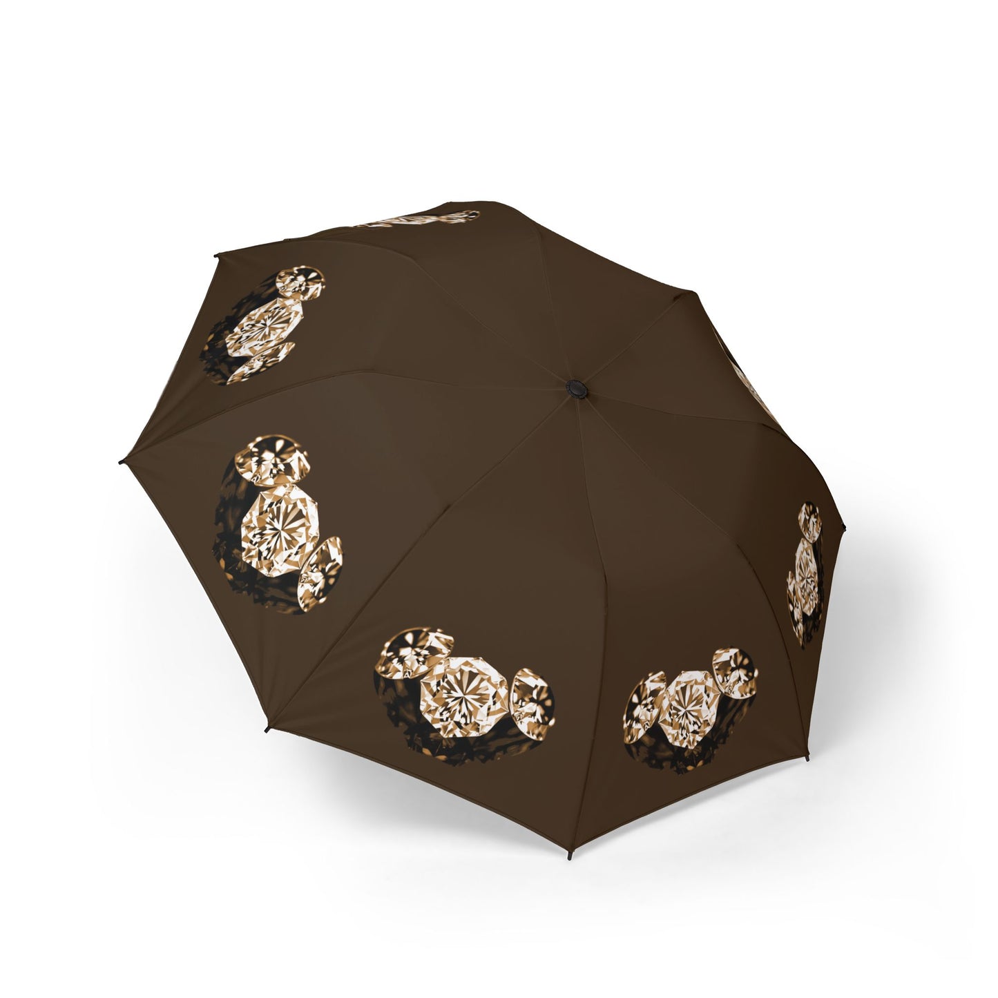 Stylish Chocolate Tri-Diamonds Foldable Umbrella - Compact & Chic