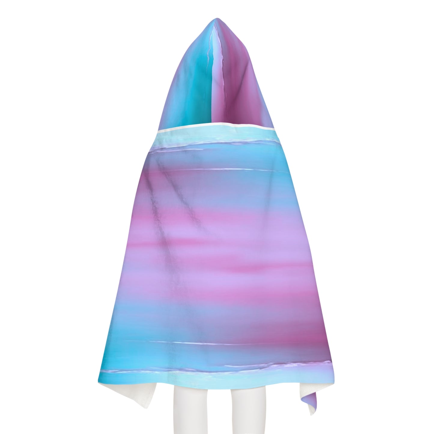 Dark Blue Green Sea Purple Fog Youth Hooded Towel, 24" x 48"