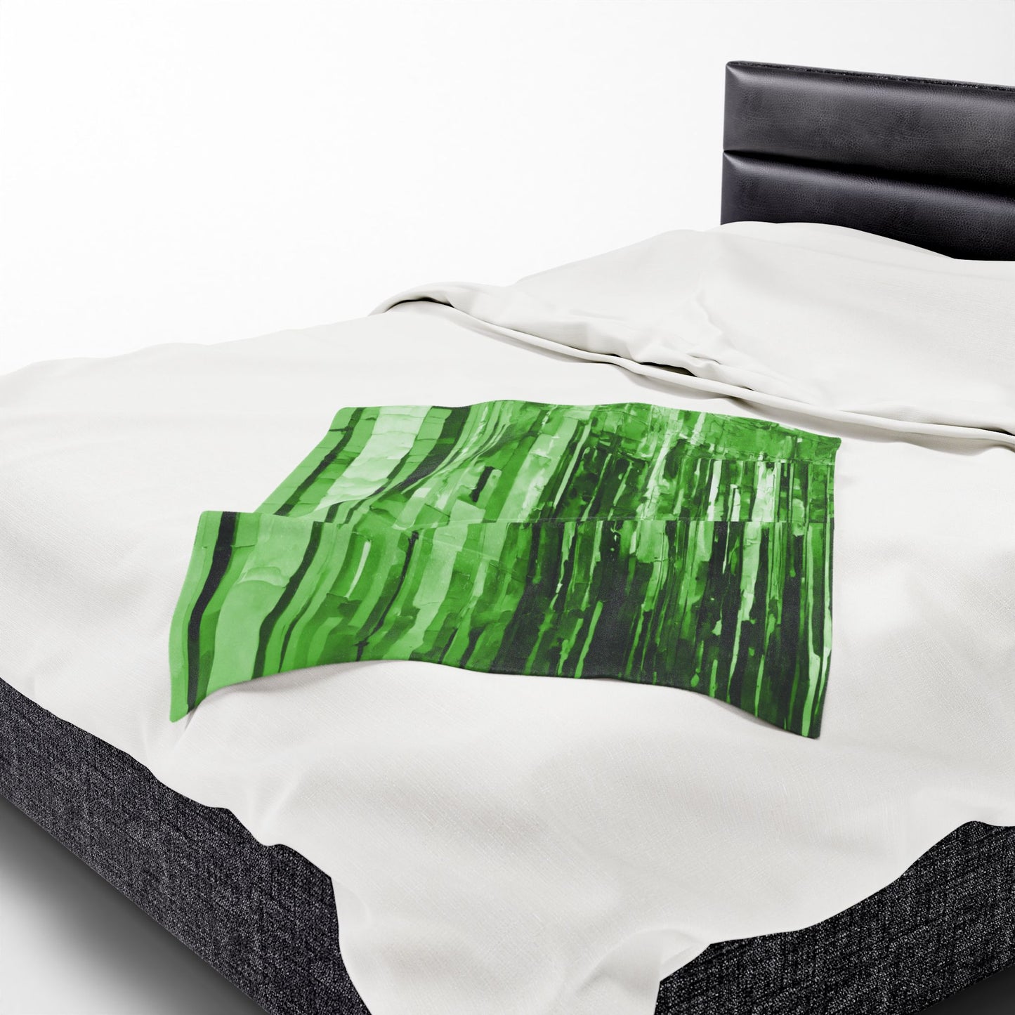 Striped Mint Pastel Velveteen Plush Blanket, 30" x 40"