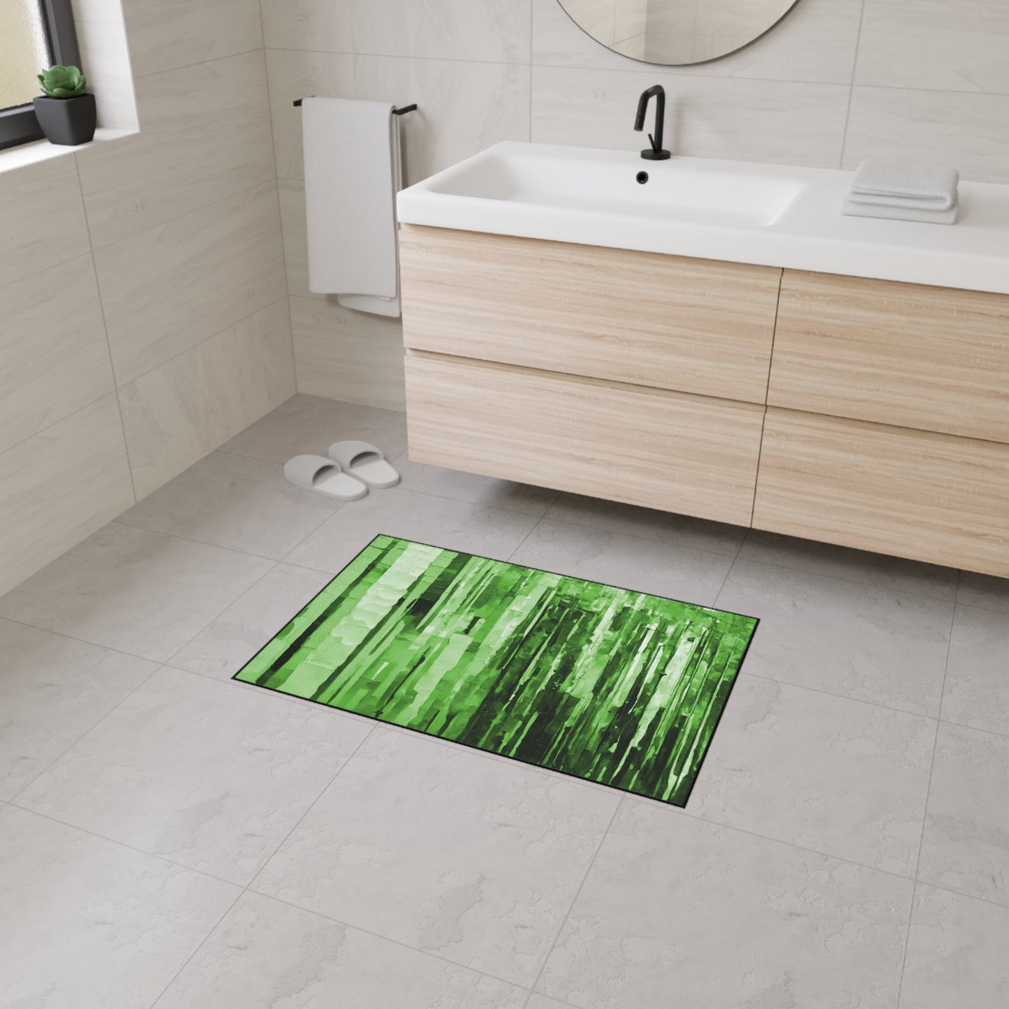 Striped Mint Pastels 24" x 36" Heavy Duty Floor Mat
