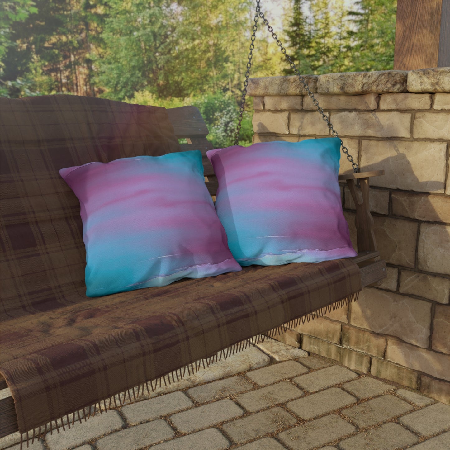 Wine Sea Blue Fog 20" x 20" Outdoor Pillow