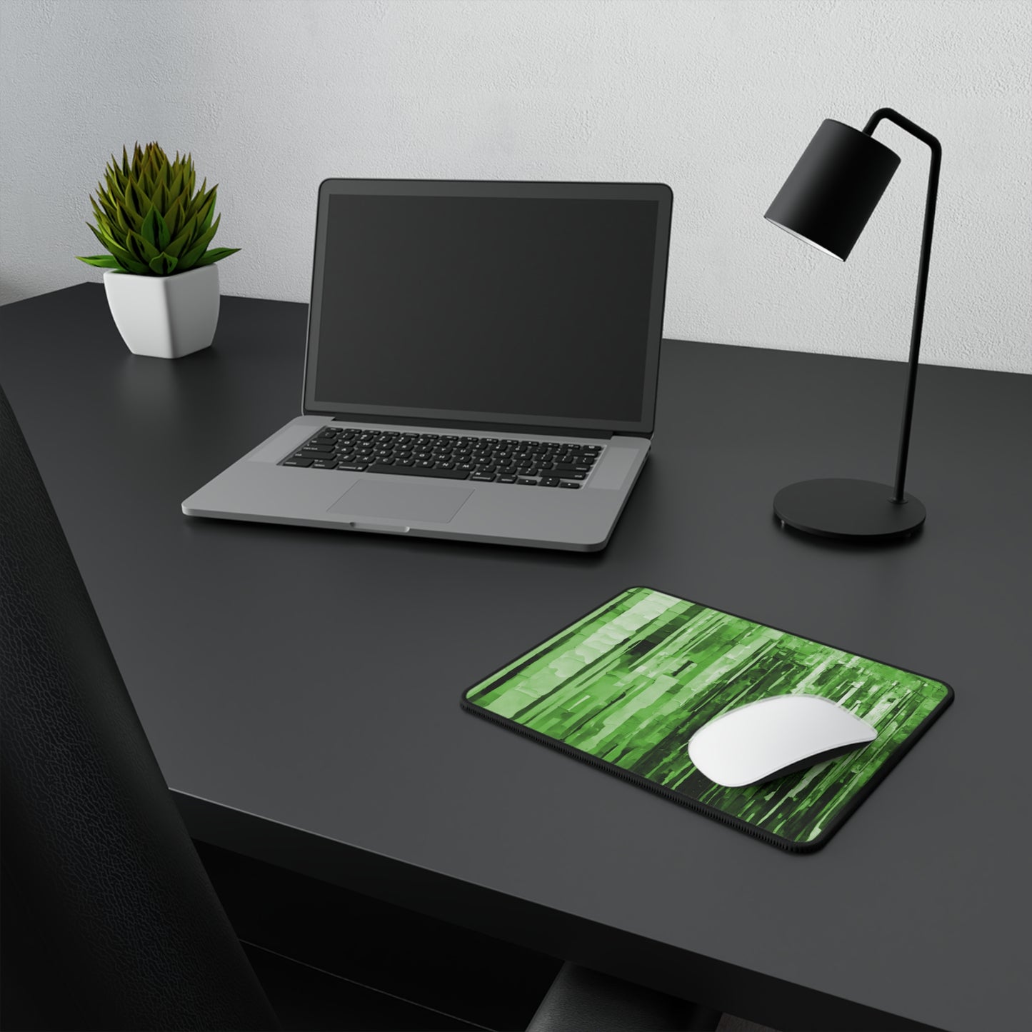Striped Mint Pastel Non-Slip Gaming Mouse Pad, 9.5" X 8" Rectangle