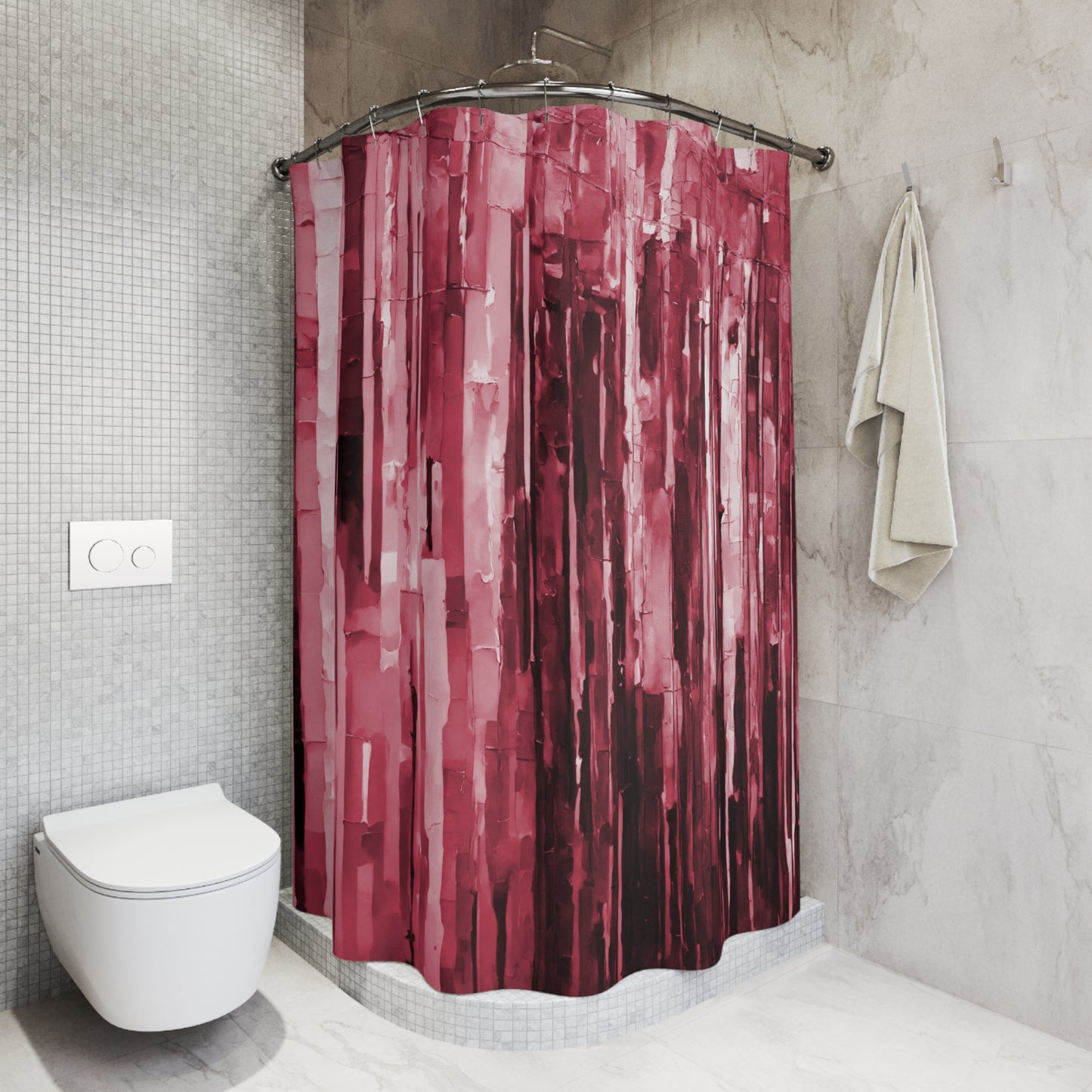 Striped Ruby Shower Curtains, 71" x 74"