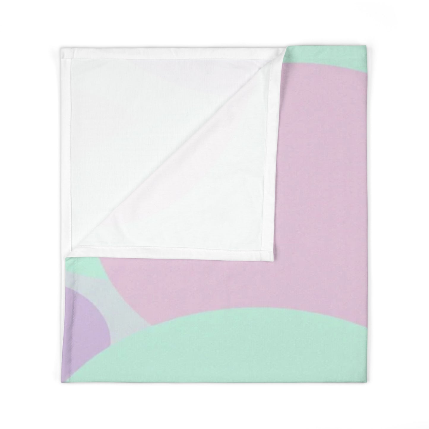 Pastel Peach and Soft Green Patches Baby Swaddle 30″×40″ Blanket