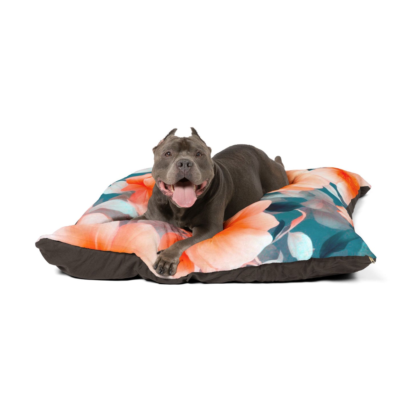 Orange Blossom Floral Bunch Pet Bed, 50" × 40"