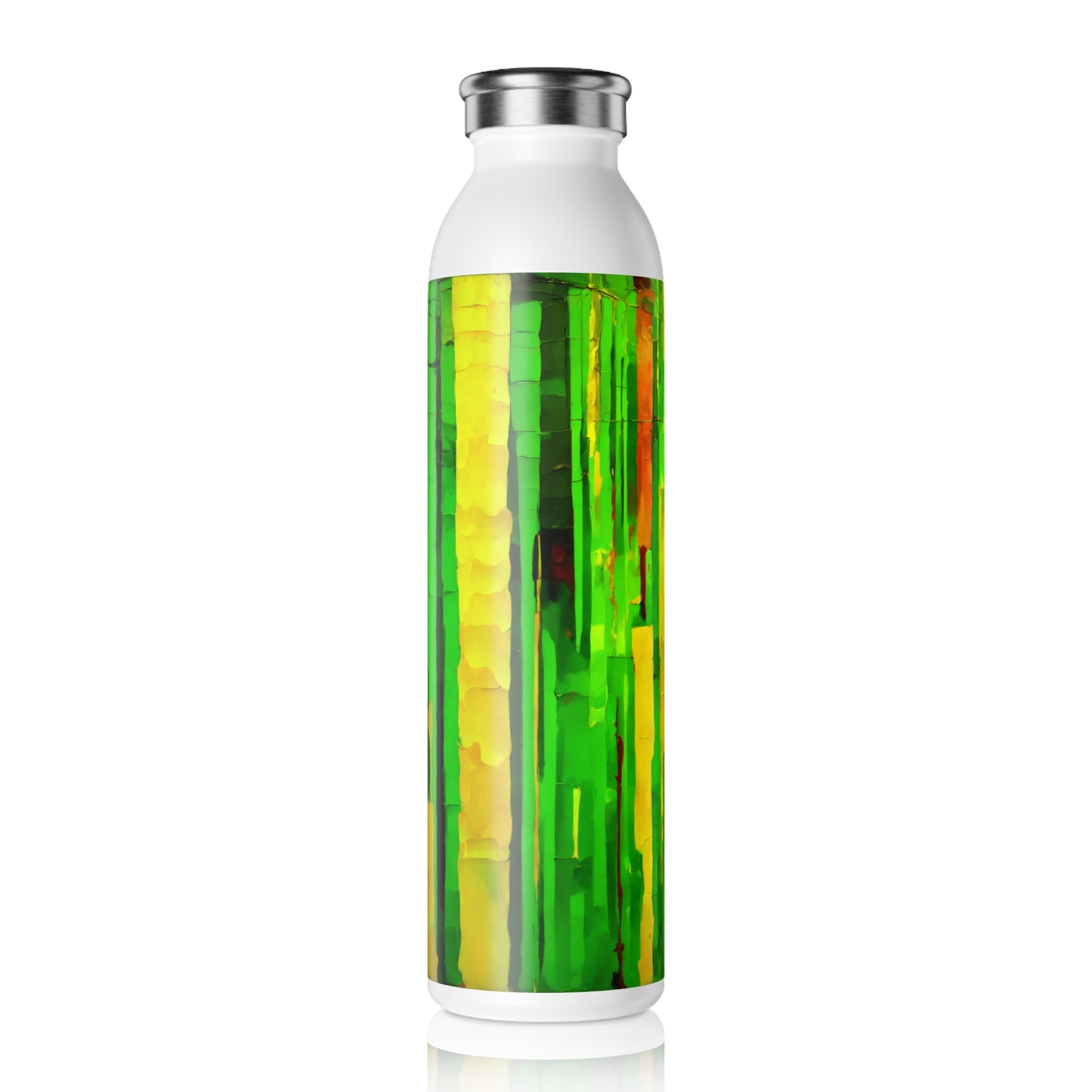 Striped Beta Slim Water Bottle, 20 oz White