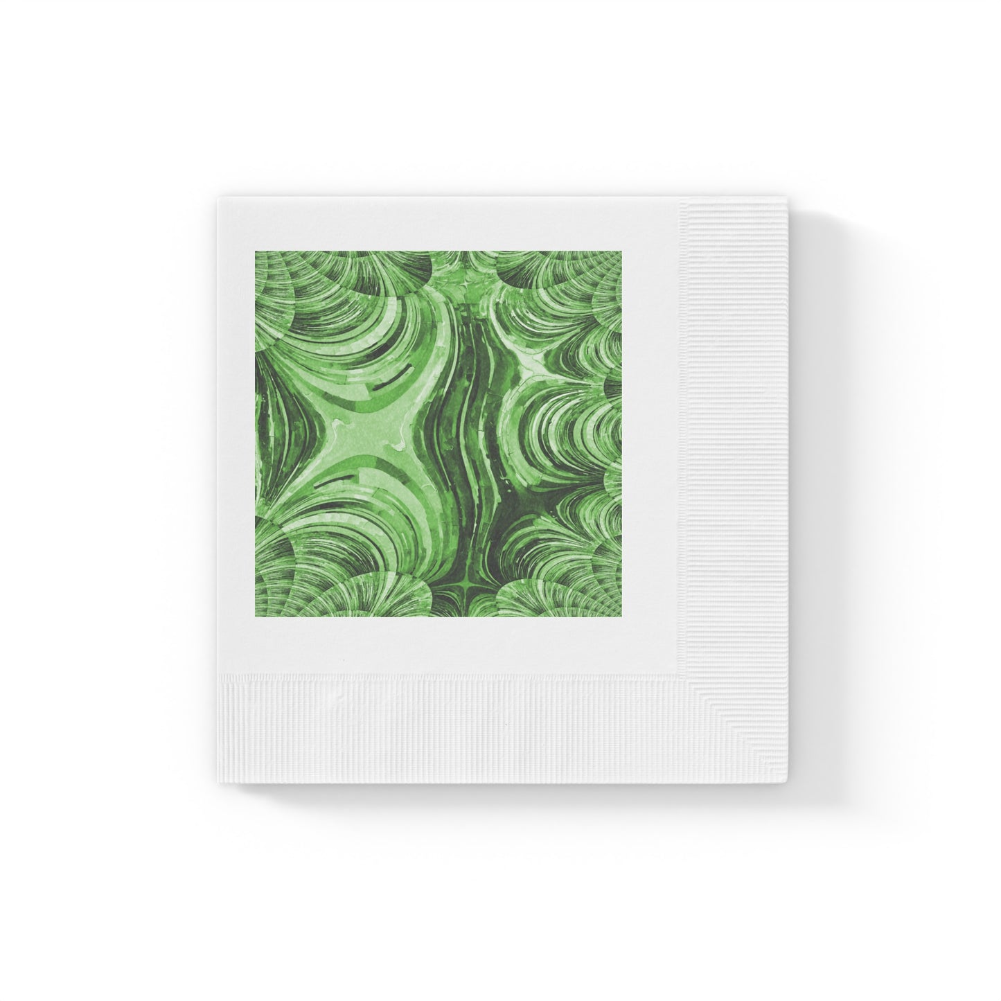 Uzi Spiral Mint Pastel White Coined Napkins, 4.8" x 4.8"