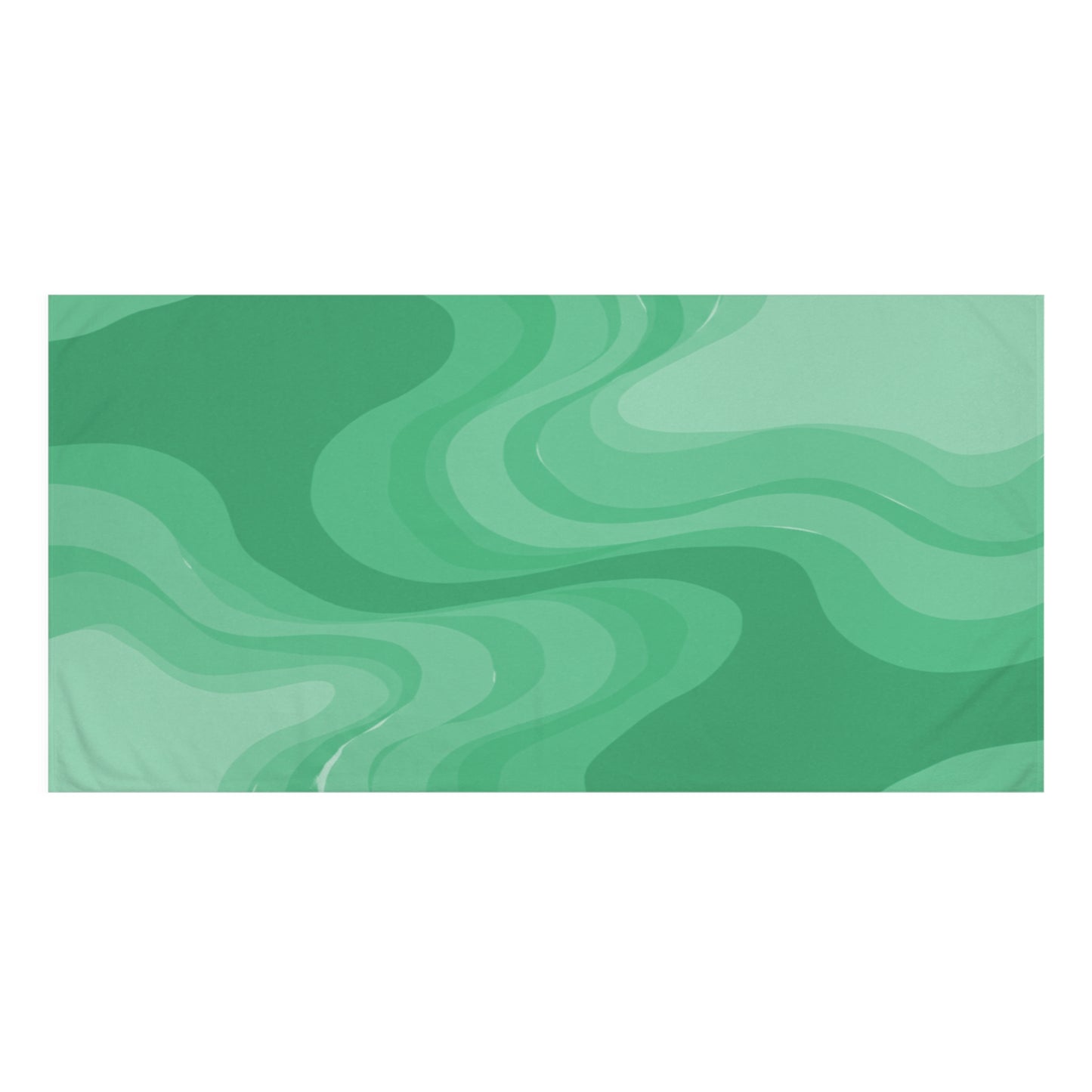 Mint Green Wavey 30" x 60" Mink-Cotton Towel (50% polyester, 50% cotton)