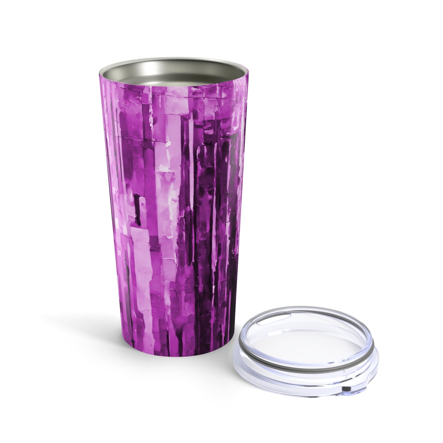 Striped Powder Lavender Tumbler 20oz