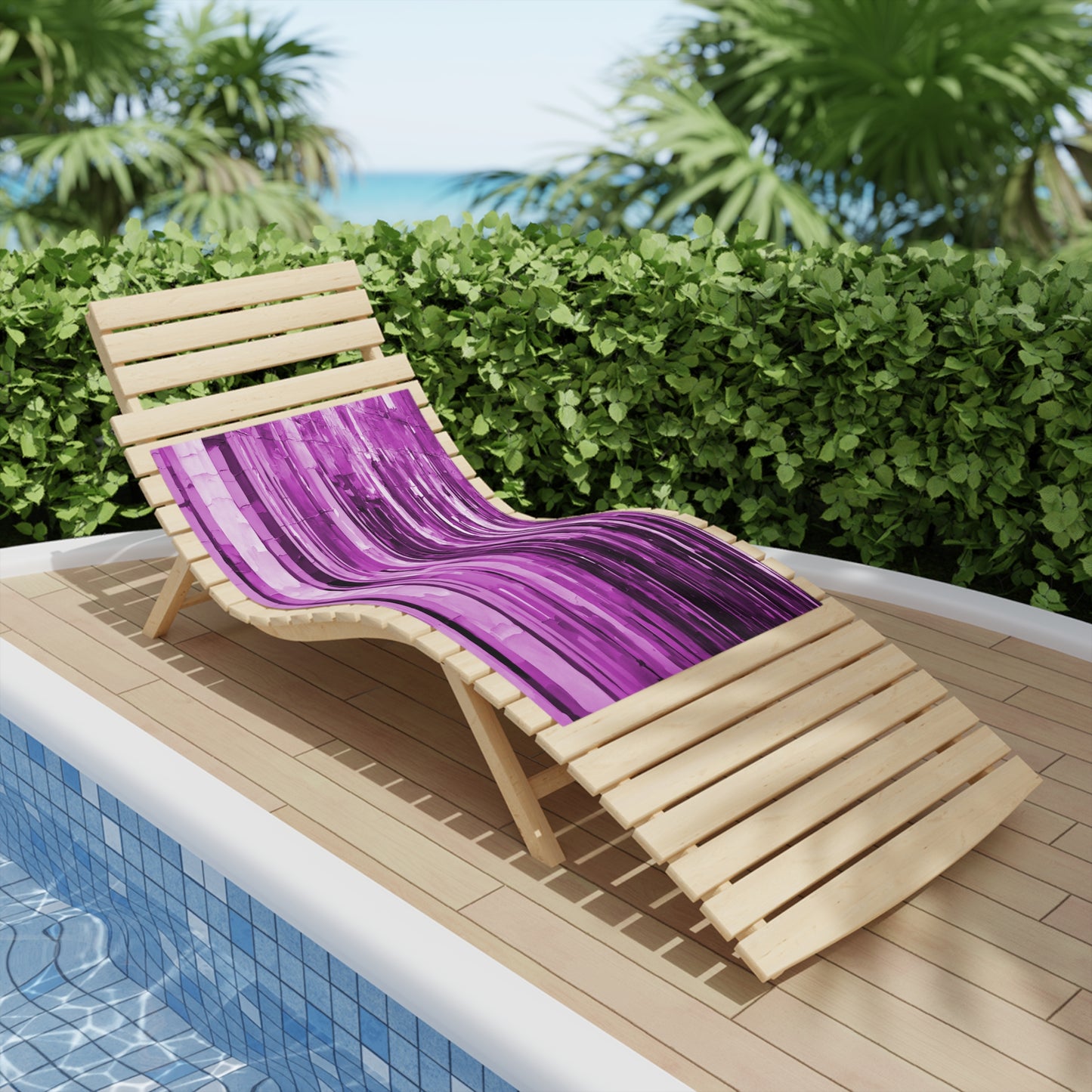Striped Soft Lavender Pastel Beach Towel, 24" x 44"