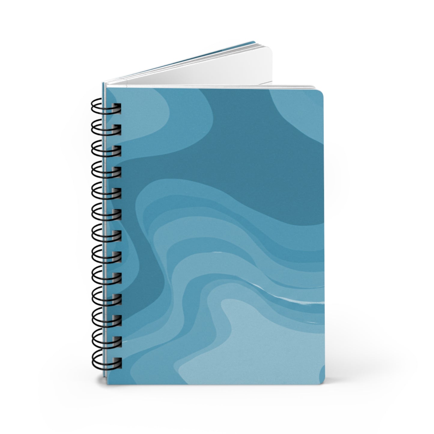 Sky Blue Wavey Spiral Bound Journal, 5" x 7" 150 pages