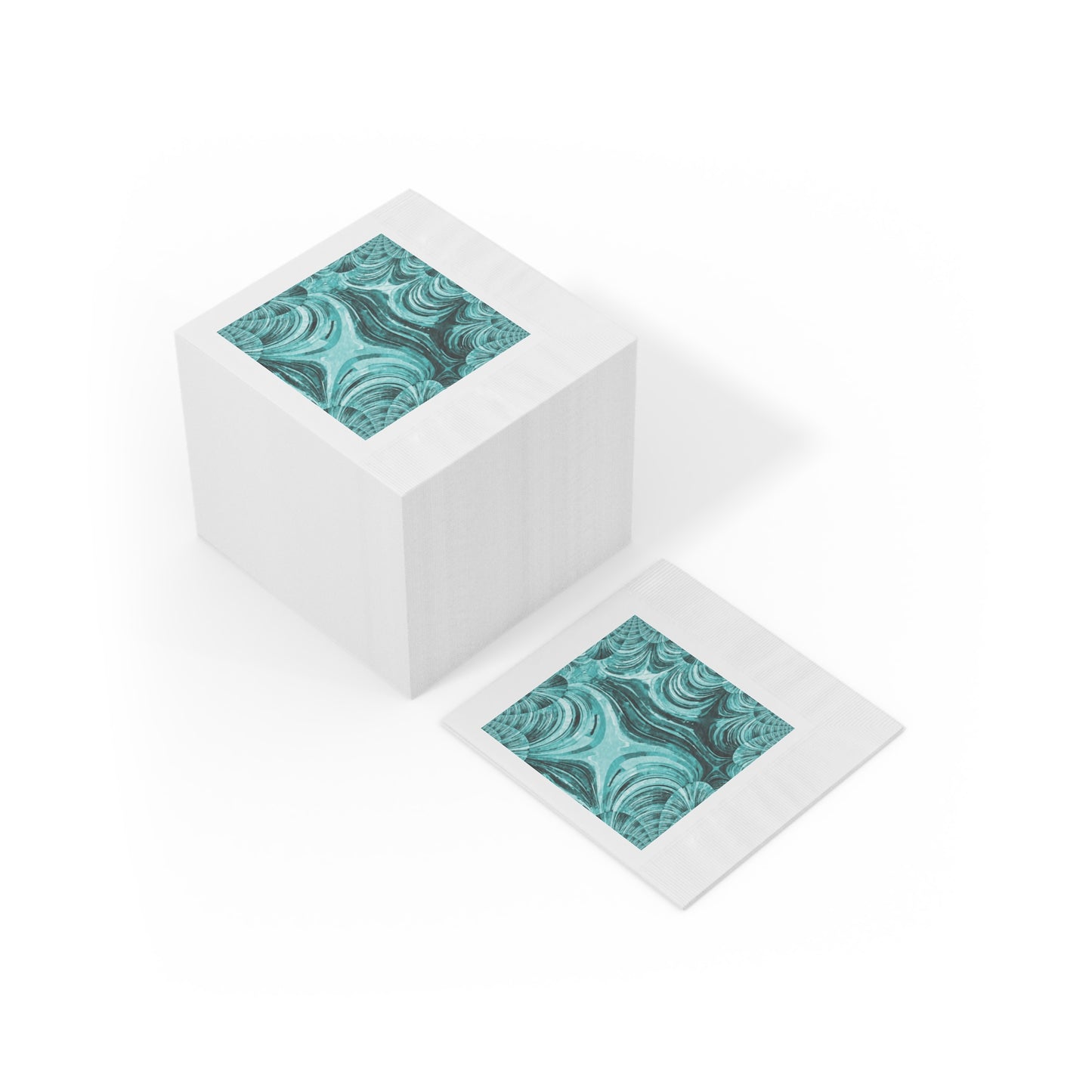 Uzi Spiral Tif White Coined Napkins, 6.5" x 6.5"