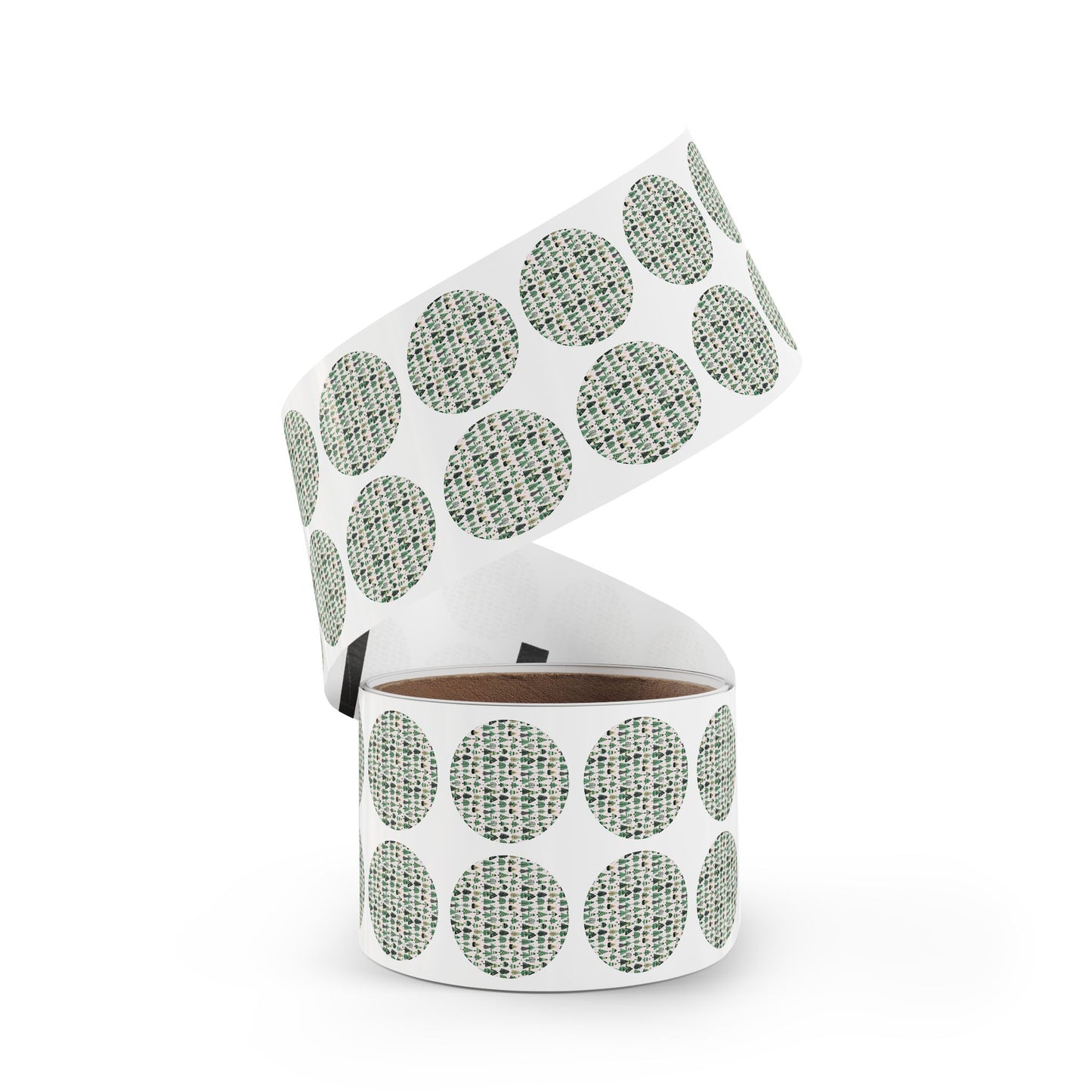 Mini Green Trees Round Sticker Label Rolls, 1" x 1"