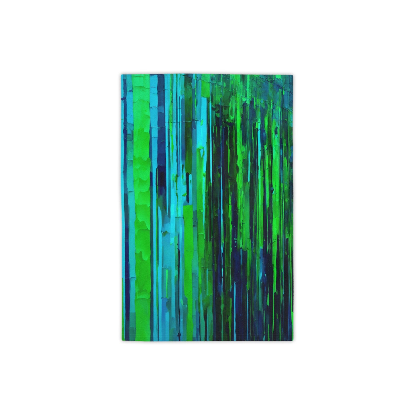 Striped Blue Green Beach Towel, 18" x 27"