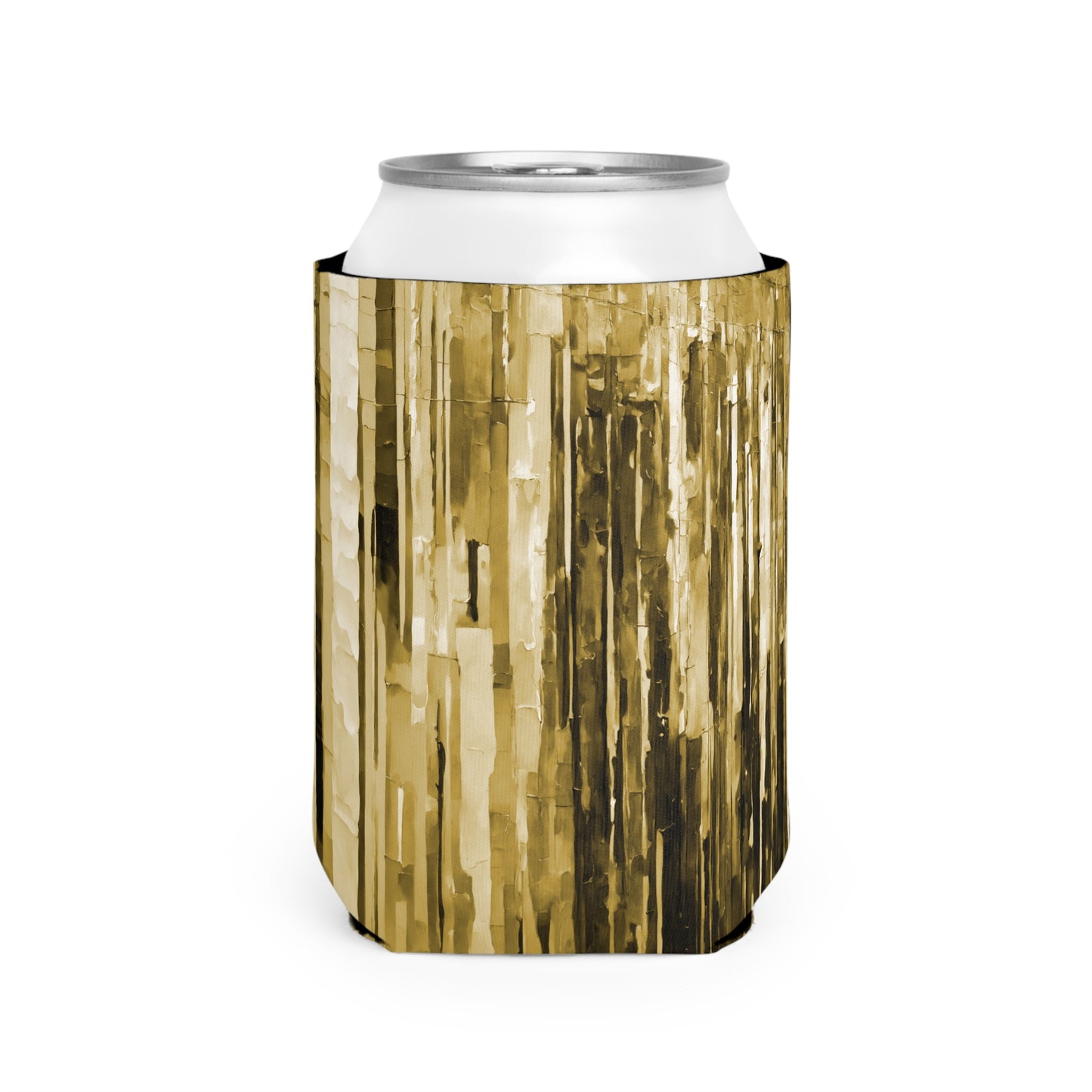 Striped Light Brown 12 oz Can Cooler Sleeve