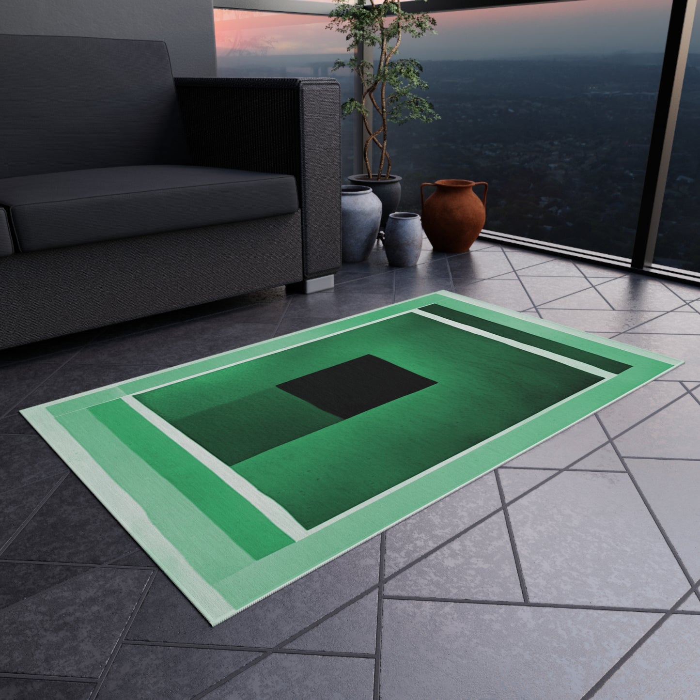 Mint Shadow 36" x 60" Outdoor Rug