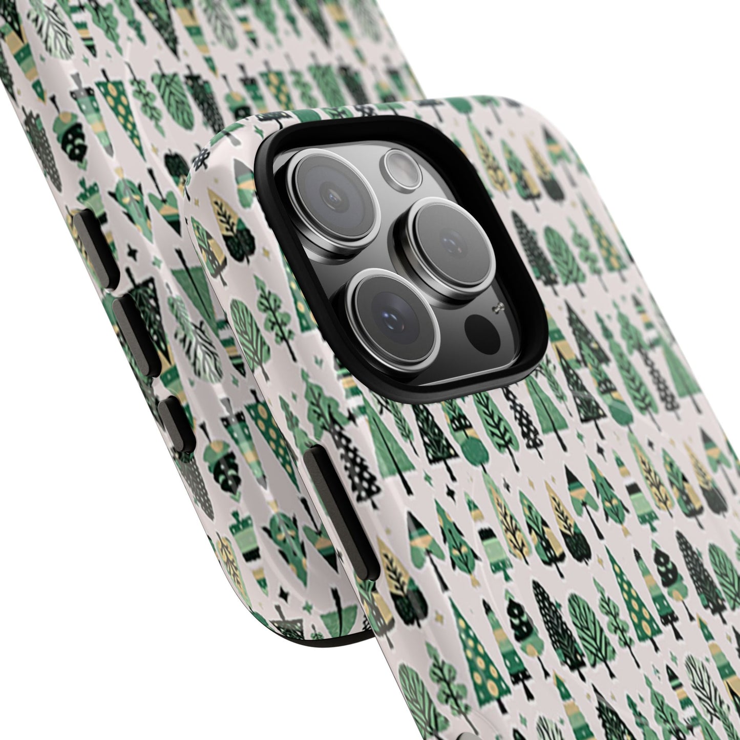 Mini Vintage Green Trees Iphone 16 Pro Tough Magnetic Cases