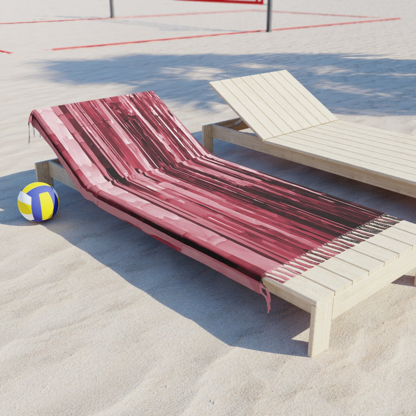 Striped Ruby 38" × 81" Boho Beach Cloth