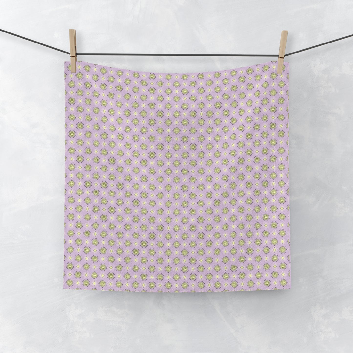 Magenta Star-crossed Bodies Face Towel, 13" x 13"