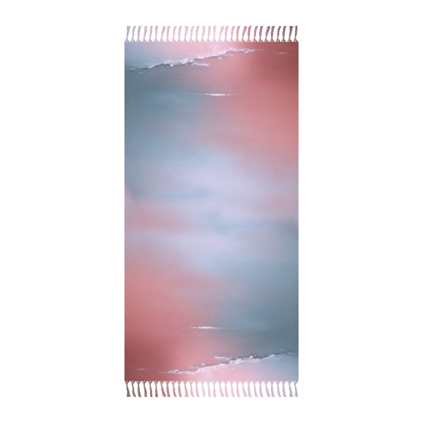 Blue Sea Peach Fog 38" × 81" Boho Beach Cloth