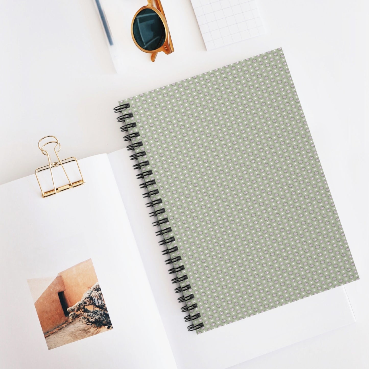 Olive Star-crossed Bodies Spiral Notebook - Ruled Line, 6" x 8", 118 pages