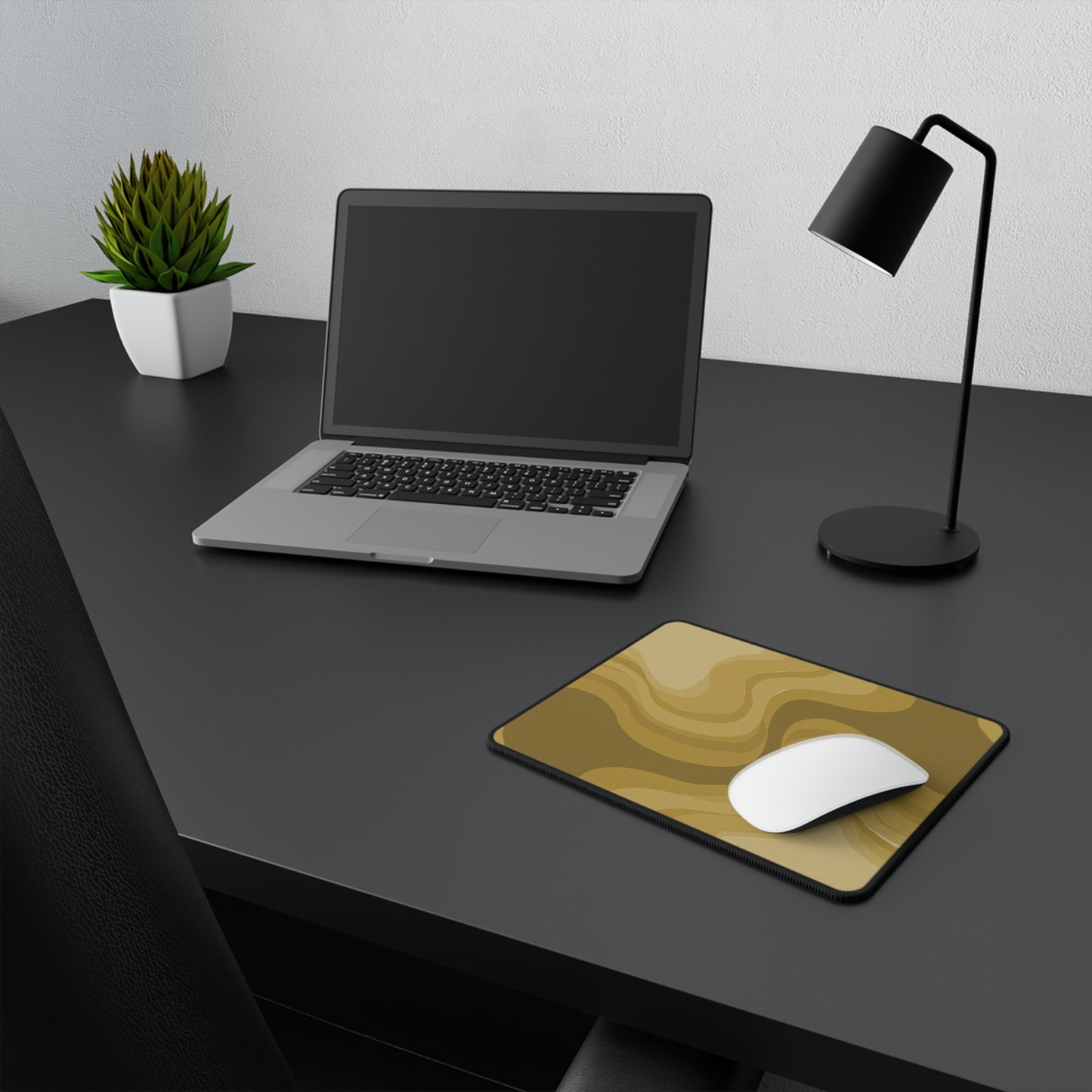 Brown Wavey Non-Slip Gaming Mouse Pad, 9.5" X 8" Rectangle