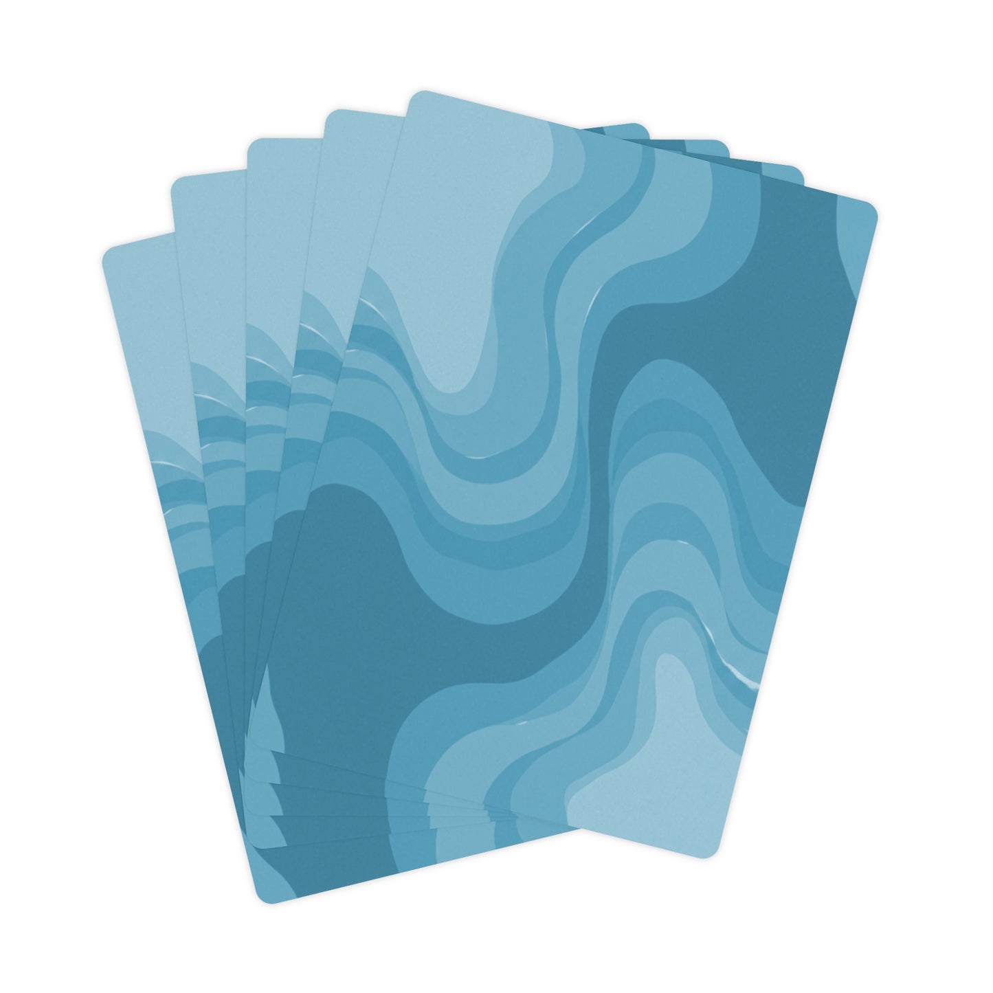 Sky Blue Wavey Poker Cards