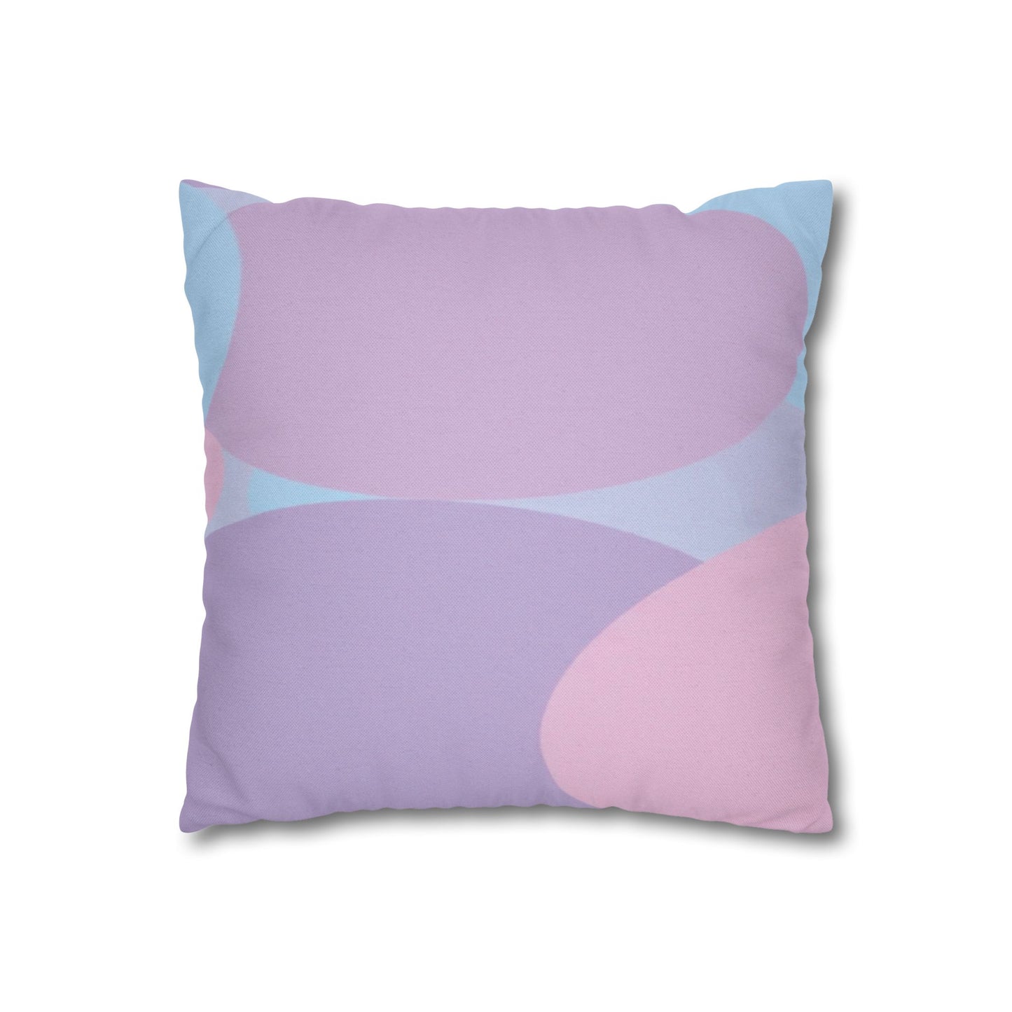 Pastel Purple and Mauve Patches Spun Polyester Square Pillowcase, 14" x 14"