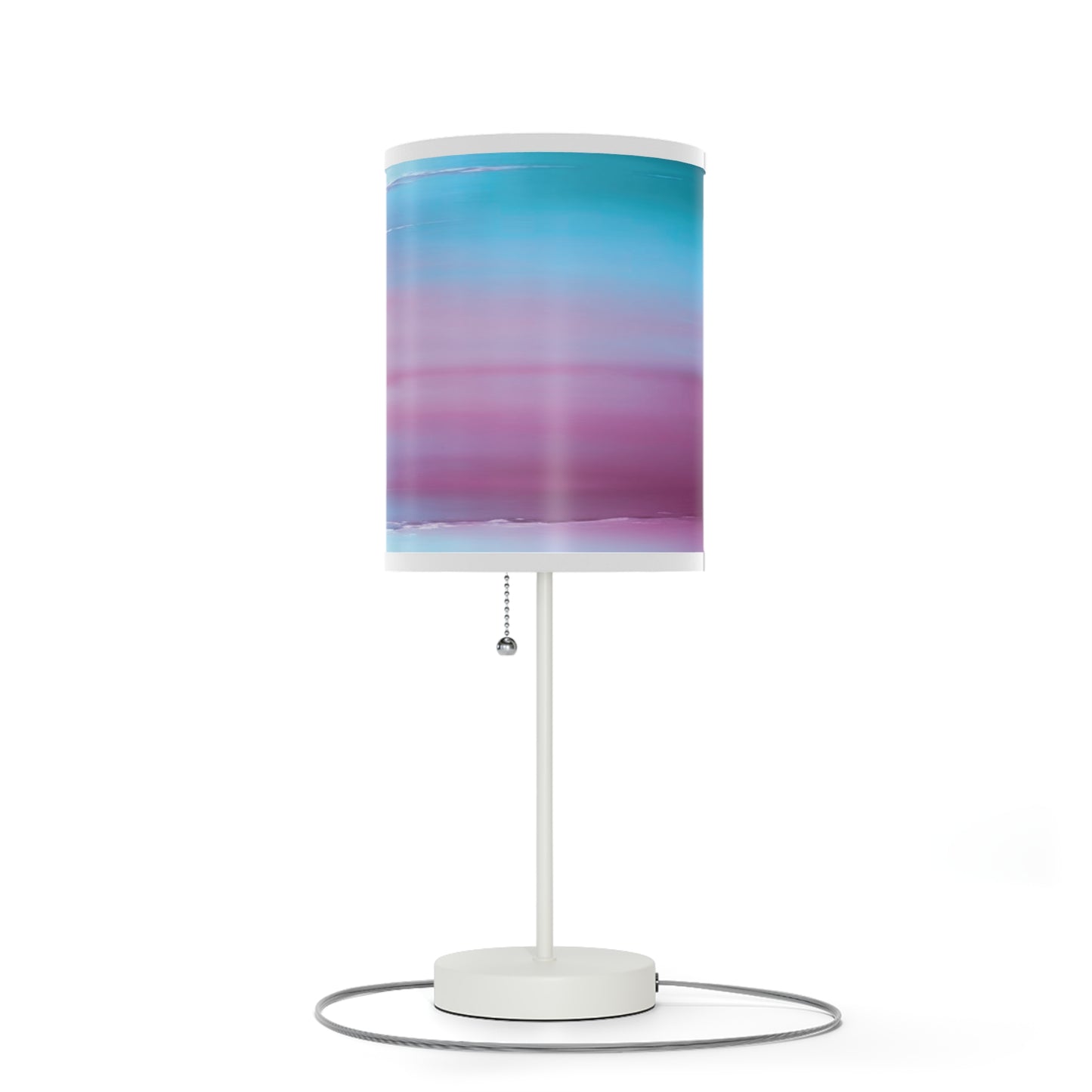 Wine Sea Blue Fog Table Lamp on a White or Silver Stand, US|CA plug