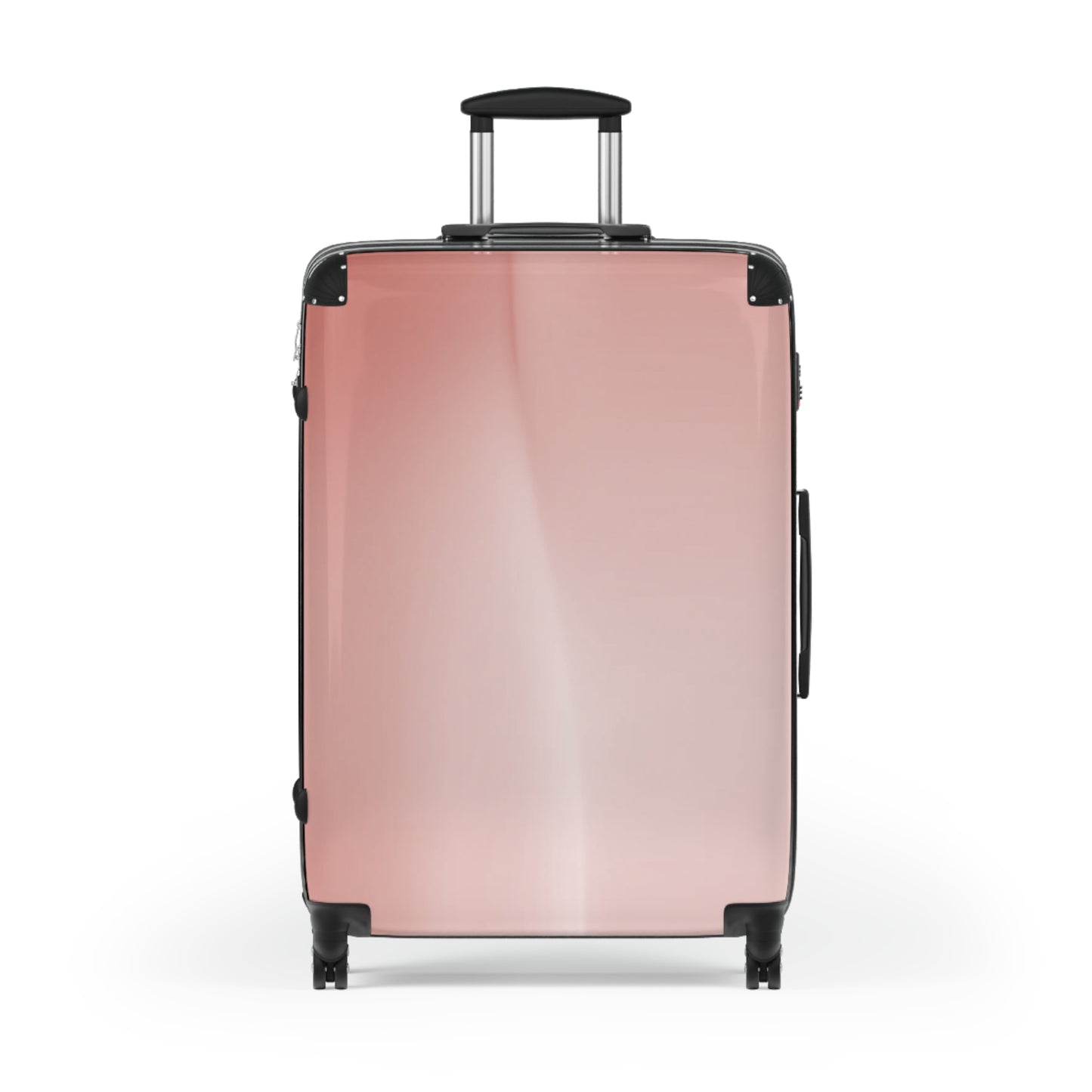 Rose Red Fade Large Suitcase with built in lock, 4 double-wheels, telescopic handle, and ABS back hard-shell