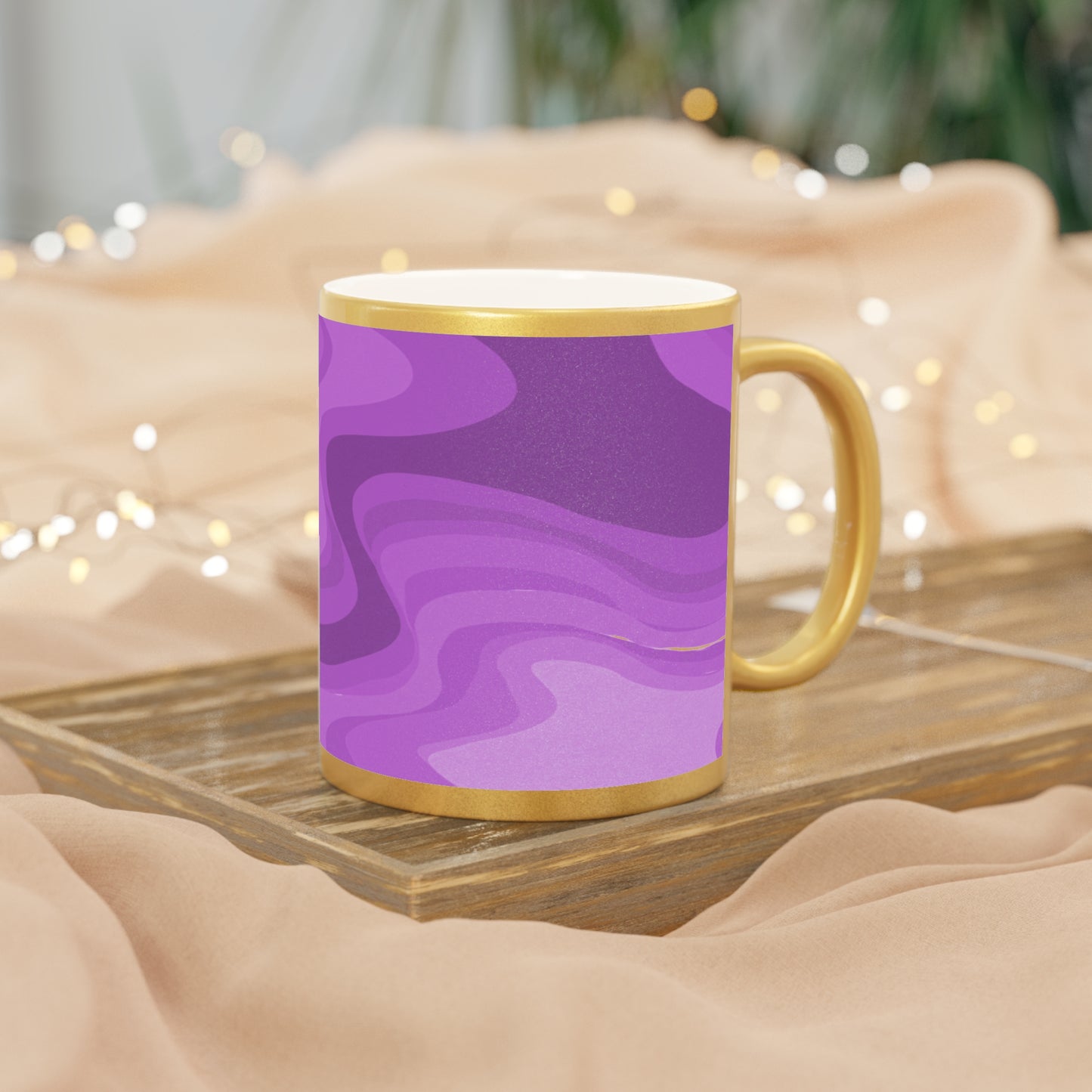Wavey Purple Wavey 11 oz Metallic Mug (Silver\Gold)