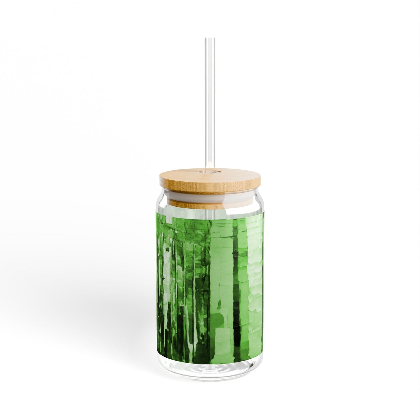 Striped Mint Pastels Sipper Glass, 16oz