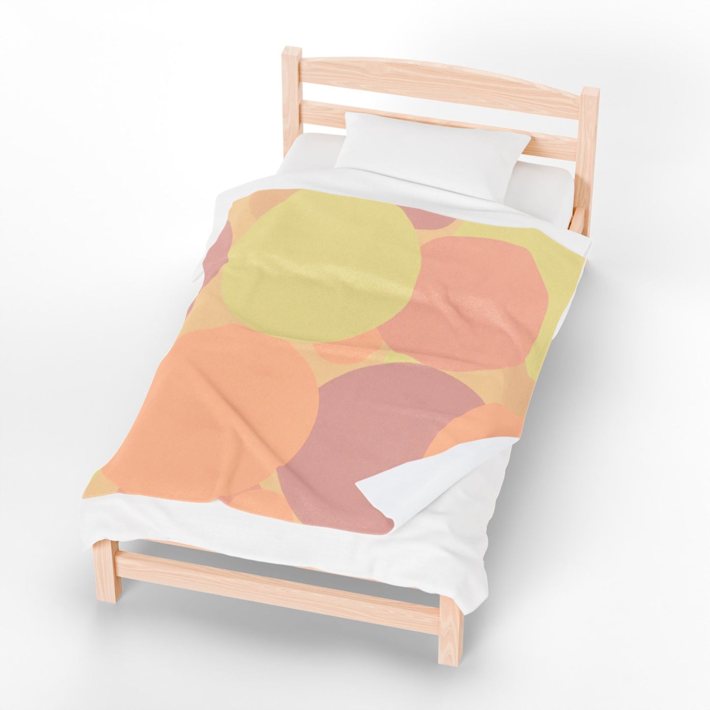 Pastel Hot Peach Patches Velveteen Plush Blanket, 50" x 60"