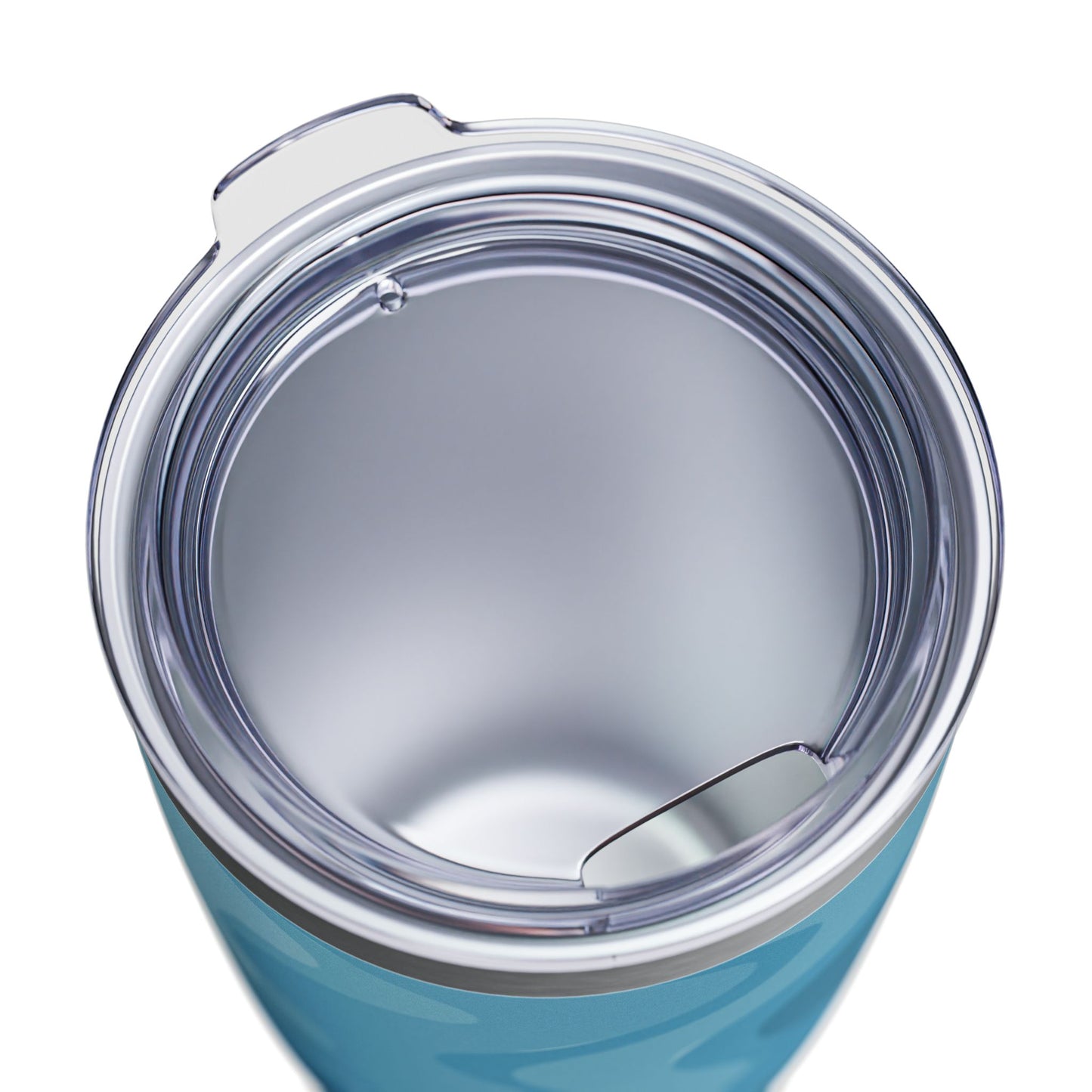 Sky Blue Wavey Ringneck Tumbler, 20oz in white, steel and black