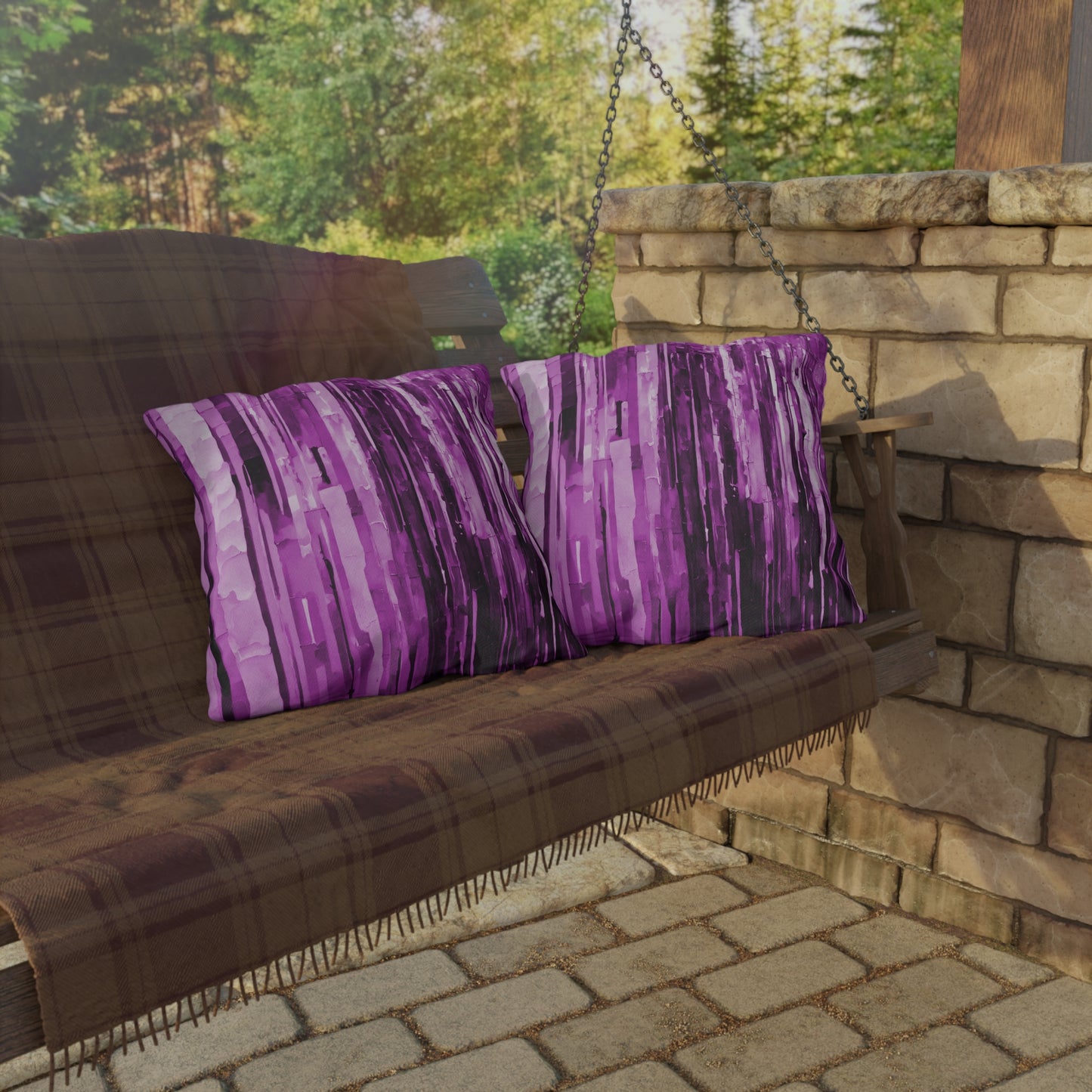 Striped Powder Lavender 20" x 20" Outdoor Pillow