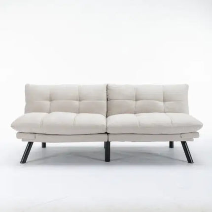Cream Convertible Folding Modern Sofa Bed